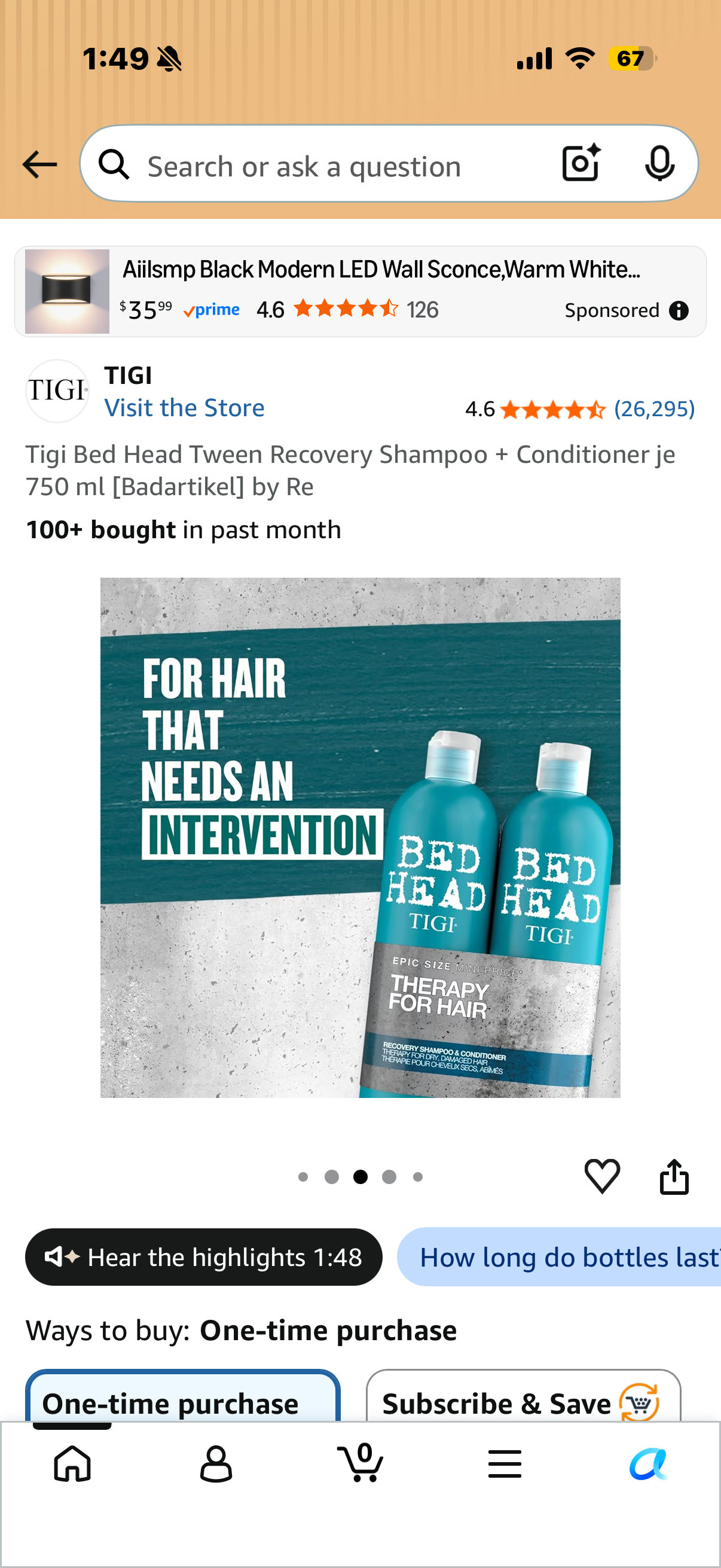 Tigi Bed Head Tween Recovery Shampoo + Conditioner je 750 ml [Badartikel] by Re