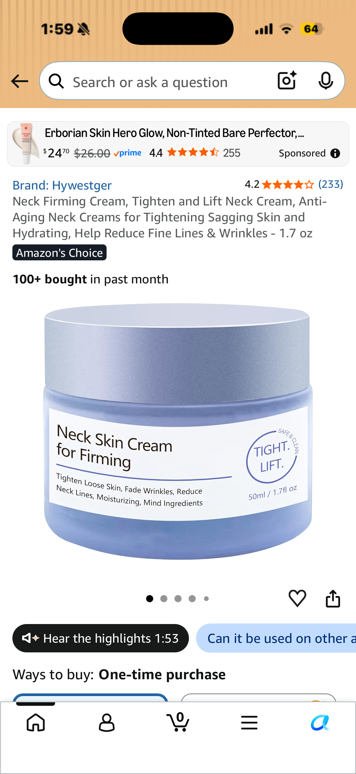 Neck Firming Cream, Tighten and Lift Neck Cream, Anti-Aging Neck Creams for Tightening Sagging Skin and Hydrating, Help Reduce Fine Lines & Wrinkles - 1.7 oz