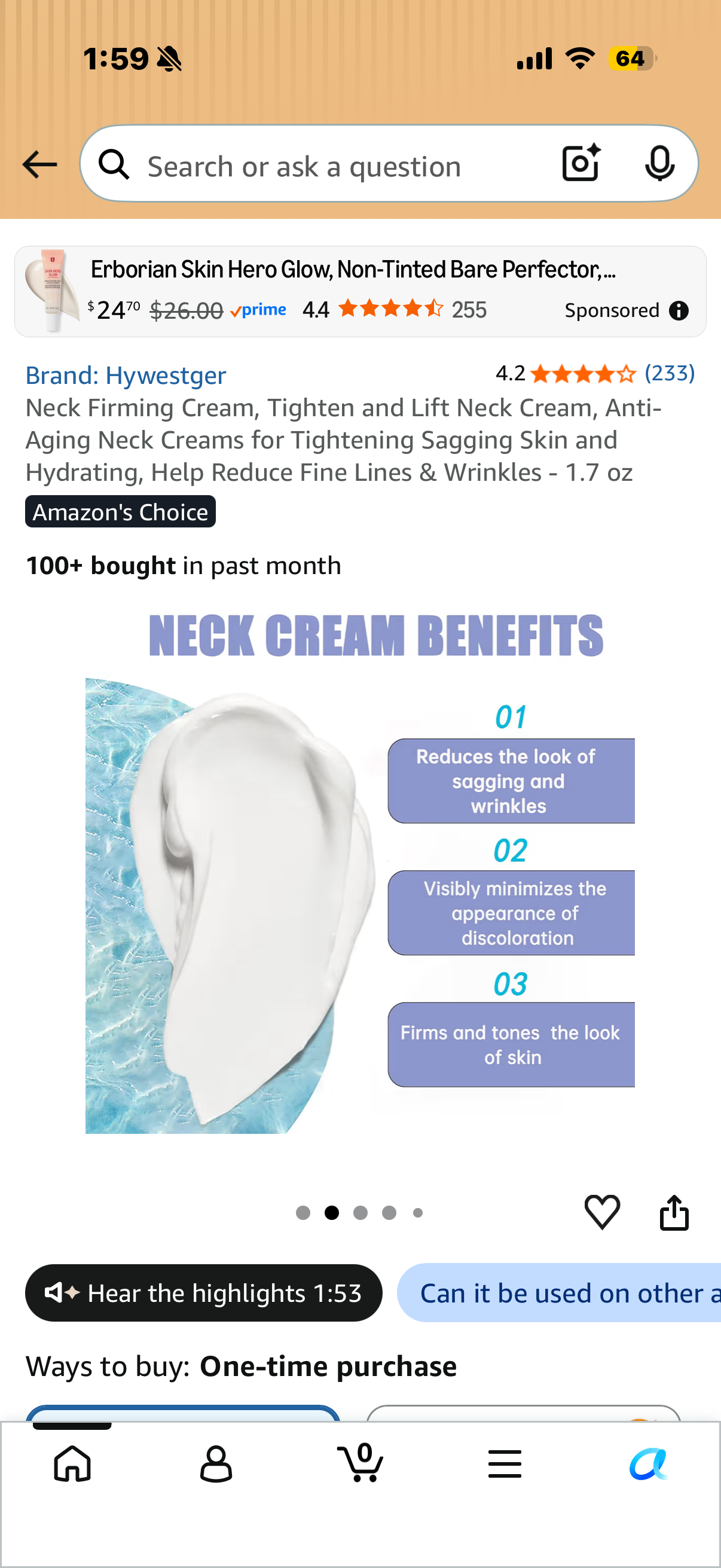 Neck Firming Cream, Tighten and Lift Neck Cream, Anti-Aging Neck Creams for Tightening Sagging Skin and Hydrating, Help Reduce Fine Lines & Wrinkles - 1.7 oz