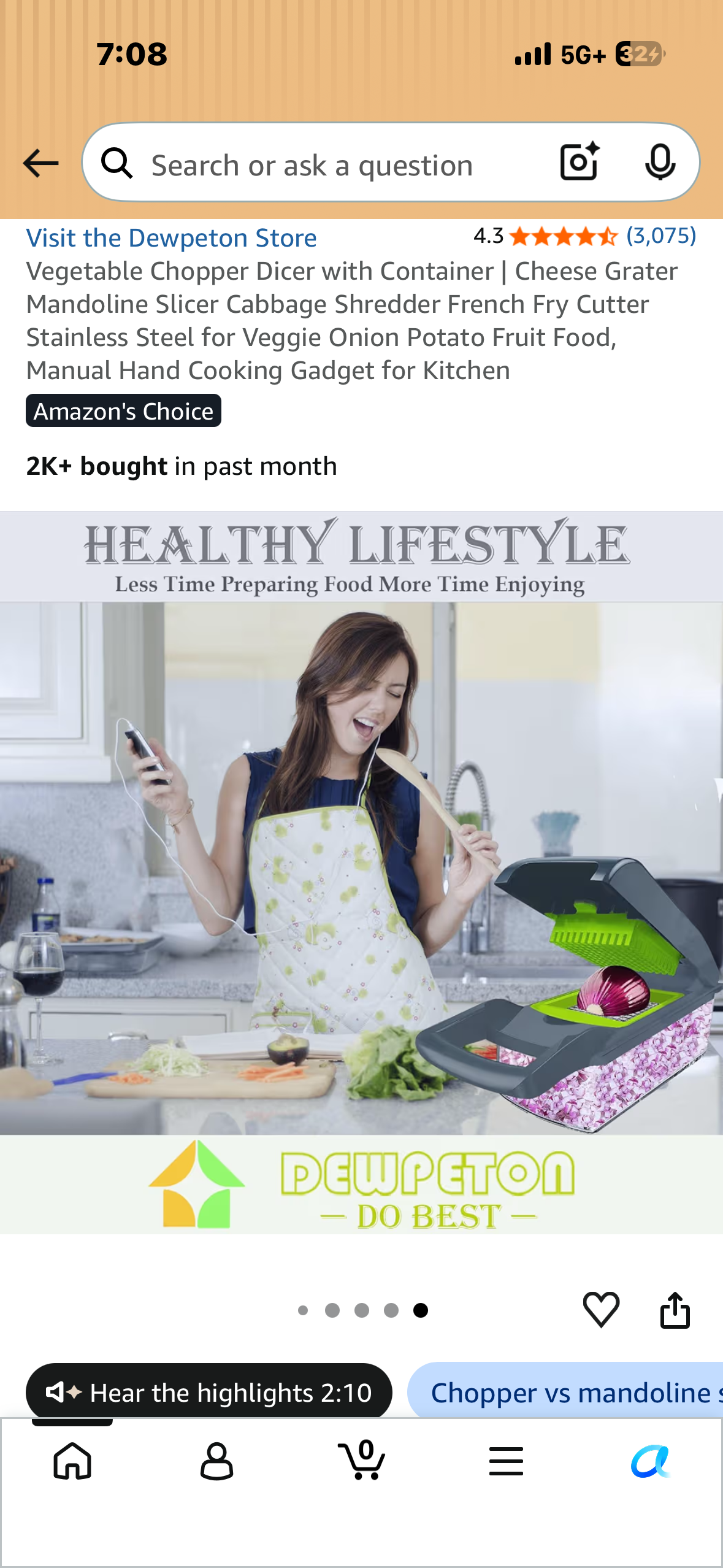 Vegetable Chopper Dicer with Container | Cheese Grater, Mandoline Slicer, Cabbage Shredder, French Fry Cutter, Stainless Steel for Veggie, Onion  Potato, Fruit, Manual Hand Cooking Gadget for Kitchen