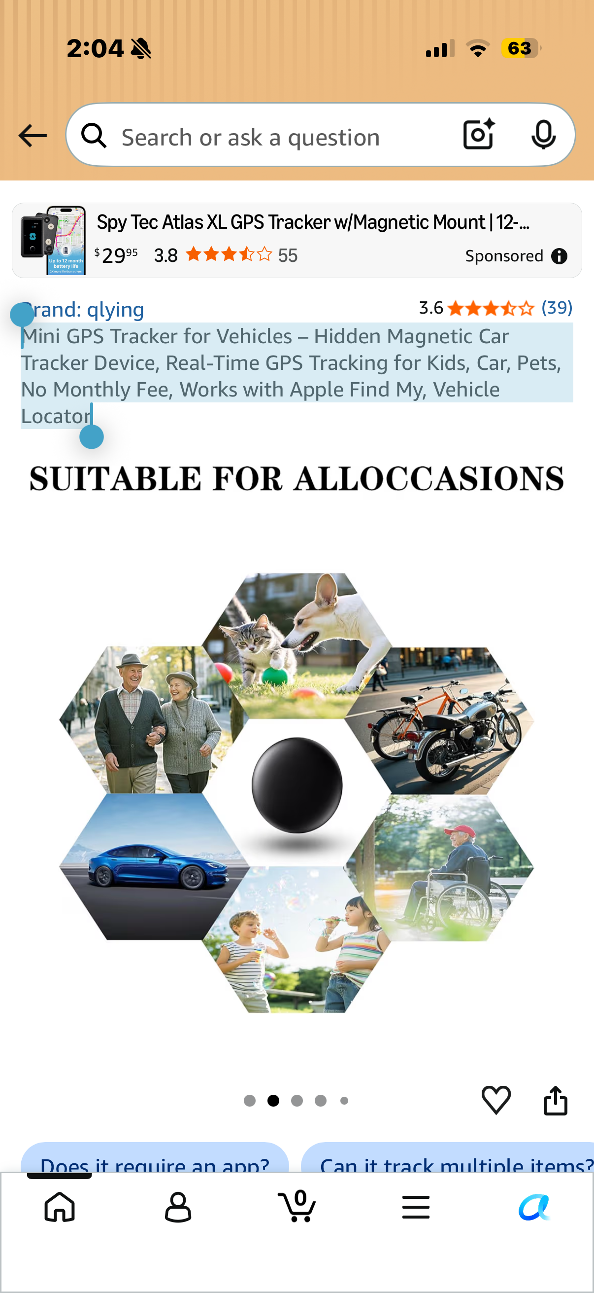 Mini GPS Tracker for Vehicles – Hidden Magnetic Car Tracker Device, Real-Time GPS Tracking for Kids, Car, Pets, No Monthly Fee, Works with Apple Find My, Vehicle Locator