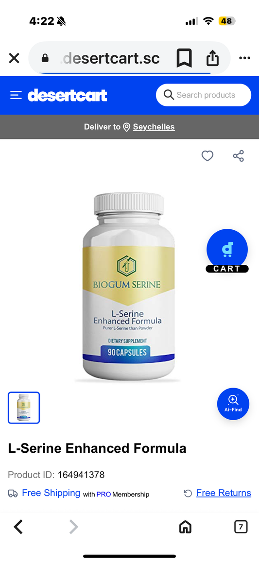 Biogum Serine L- Serine Enhanced Formula 90 capsules