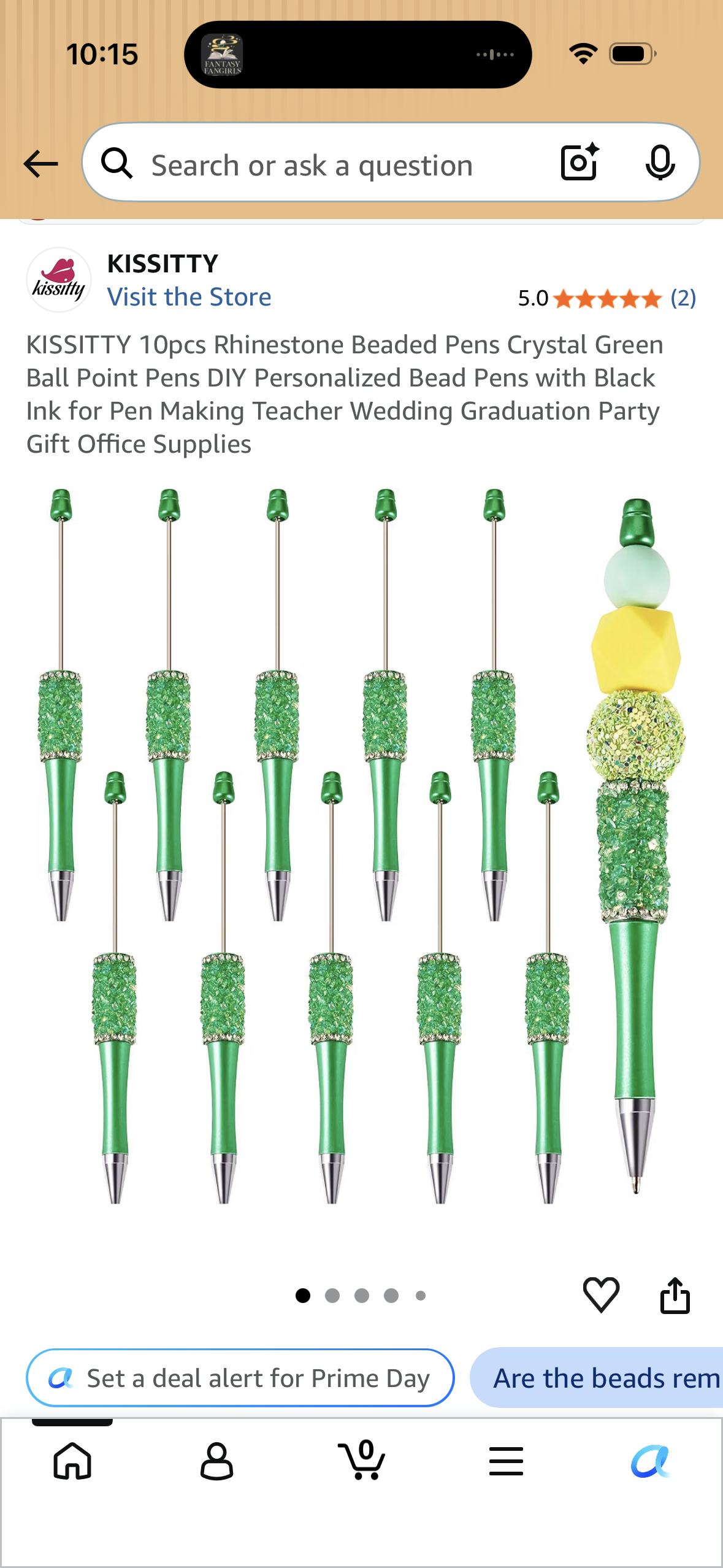 KISSITTY 10pcs Rhinestone Beaded Pens Crystal Green Ball Point Pens DIY Personalized Bead Pens with Black Ink for Pen Making Teacher Wedding Graduation Party Gift Office Supplies
