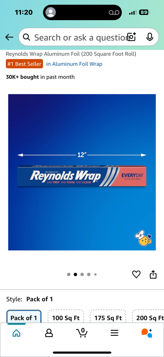Reynolds Wrap Aluminum Foil (200 Square Foot Roll
