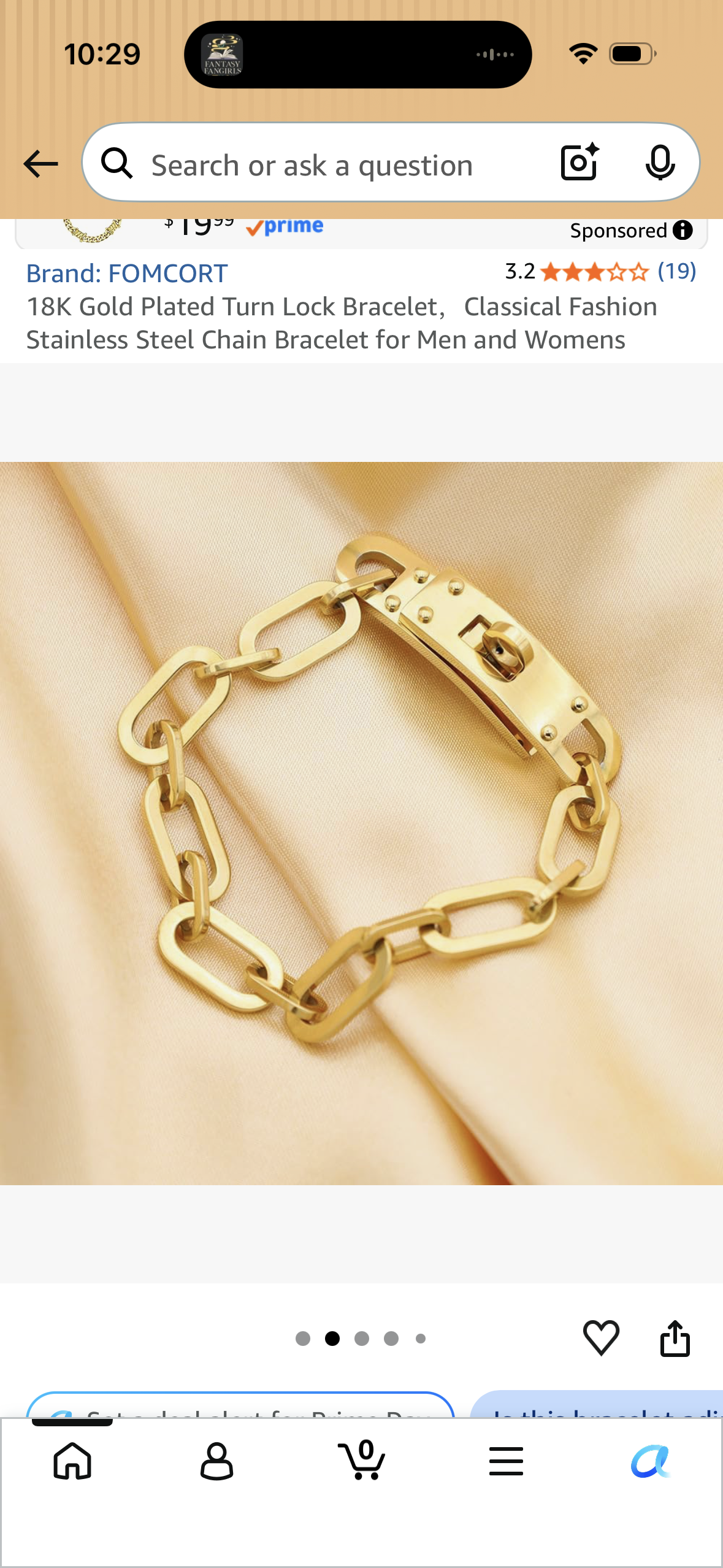 18K Gold Plated Turn Lock Bracelet，Classical Fashion Stainless Steel Chain Bracelet for Men and Womens