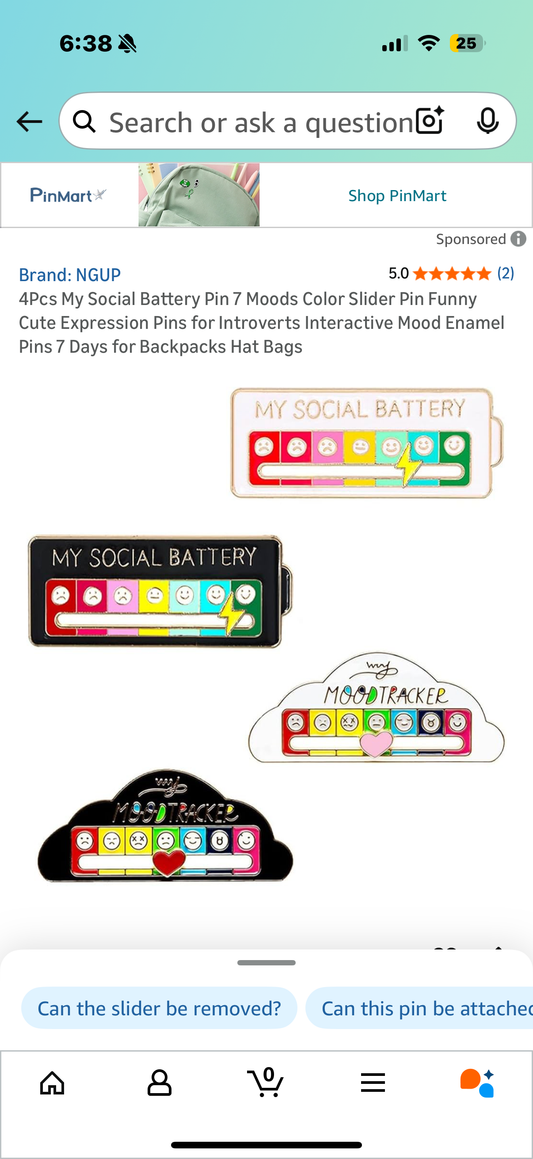 4Pcs My Social Battery Pin 7 Moods Color Slider Pin Funny Cute Expression Pins for Introverts Interactive Mood Enamel Pins 7 Days for Backpacks Hat Bags