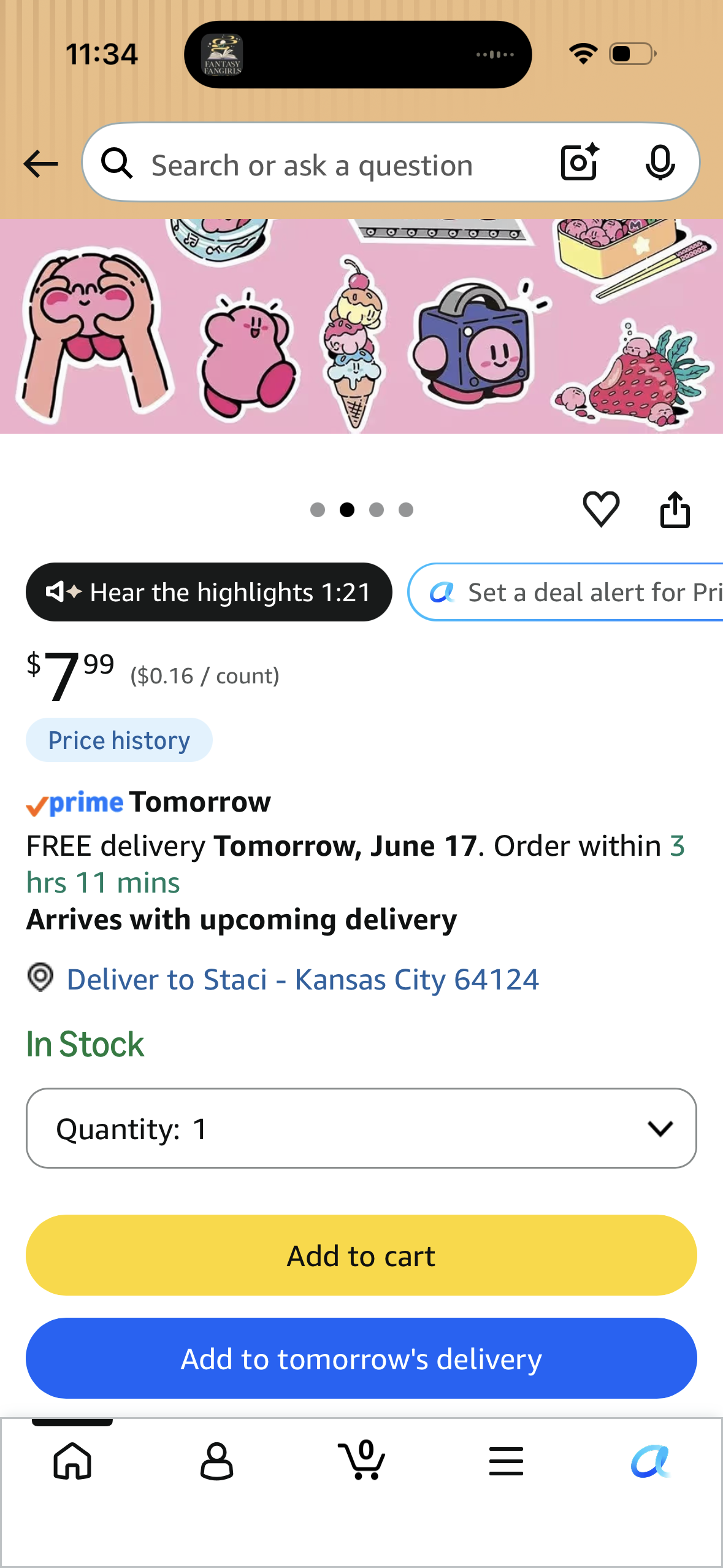 100pcs Kirby Game Stickers for Boys and Girls, Cool Waterproof Vinyl Decal for Teen Adult Boy Laptop, Travel Case, Phone, Bike, Water Bottle, Guitar, Computer, Skateboard (Black)