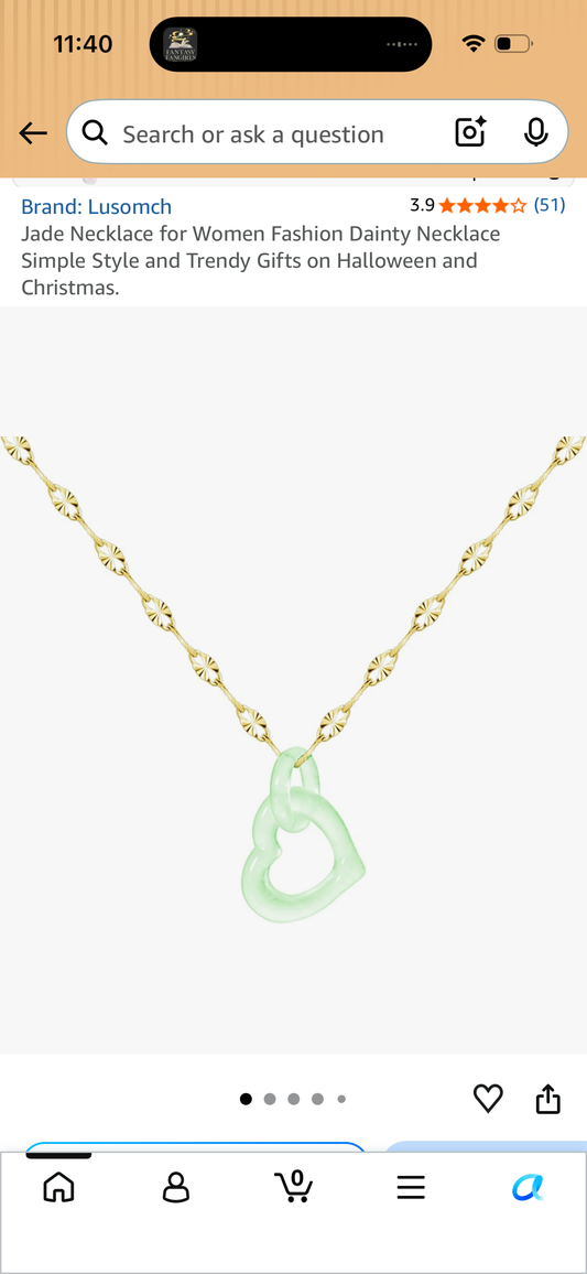 Jade Necklace for Women Fashion Dainty Necklace Simple Style and Trendy Gifts on Halloween and Christmas.
