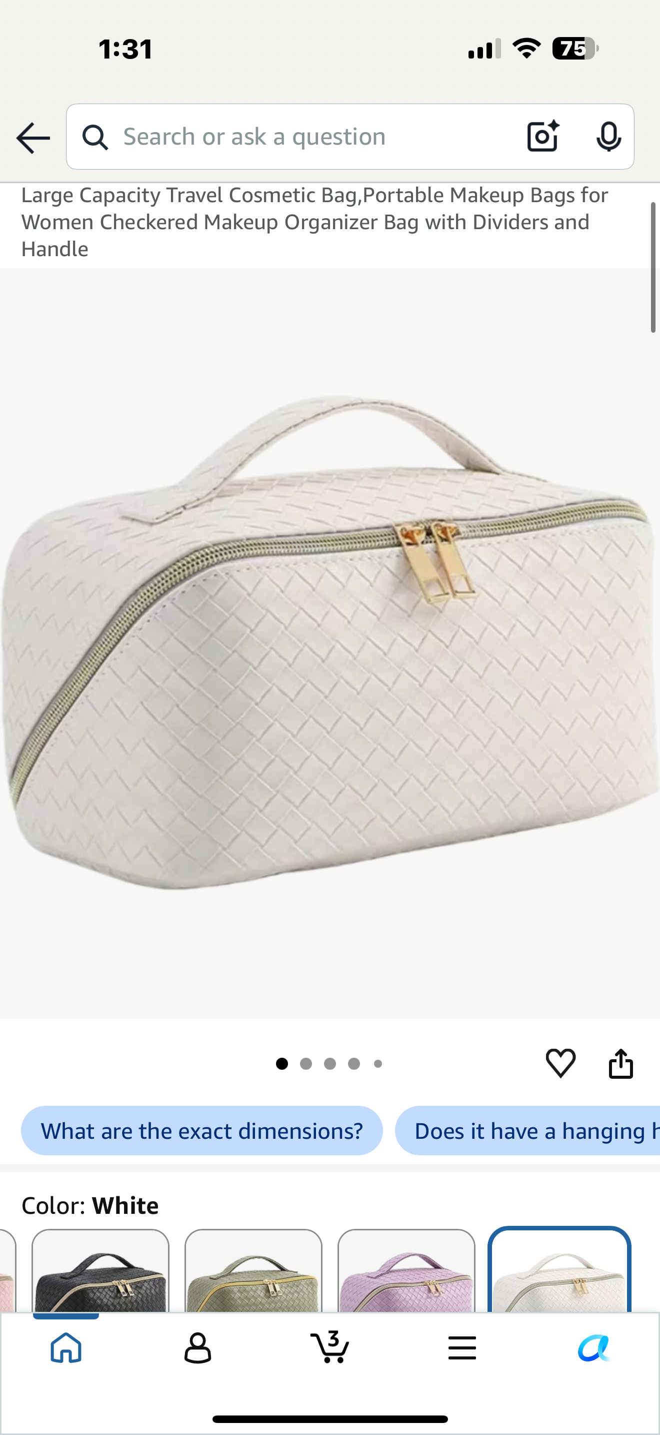 Large Capacity Travel Cosmetic Makeup Bag With Dividers