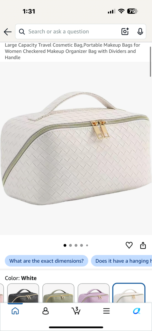 Large Capacity Travel Cosmetic Makeup Bag With Dividers