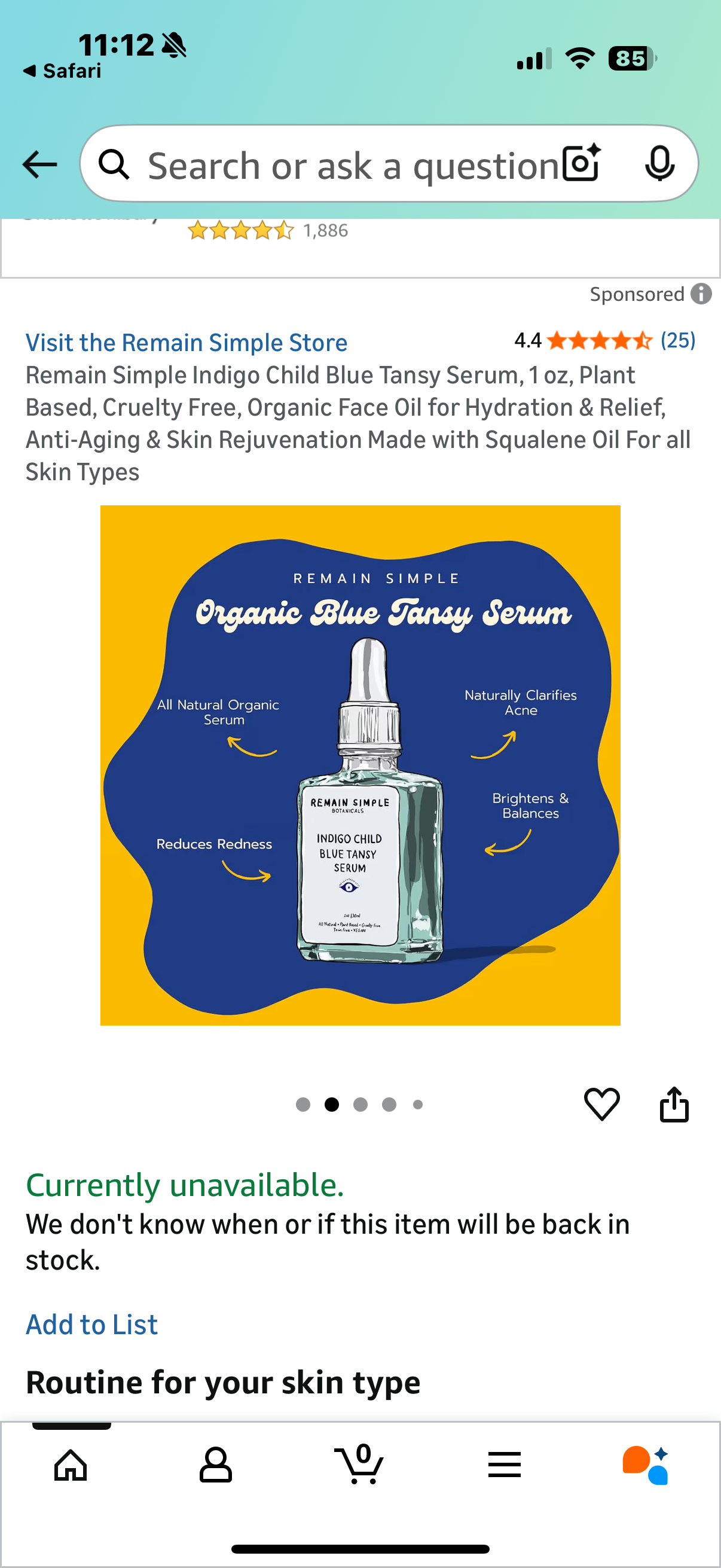 Remain Simple Indigo Child Blue Tansy Serum, 1 oz, Plant Based, Cruelty Free, Organic Face Oil for Hydration & Relief, Anti-Aging & Skin Rejuvenation Made with Squalene Oil For all Skin Types