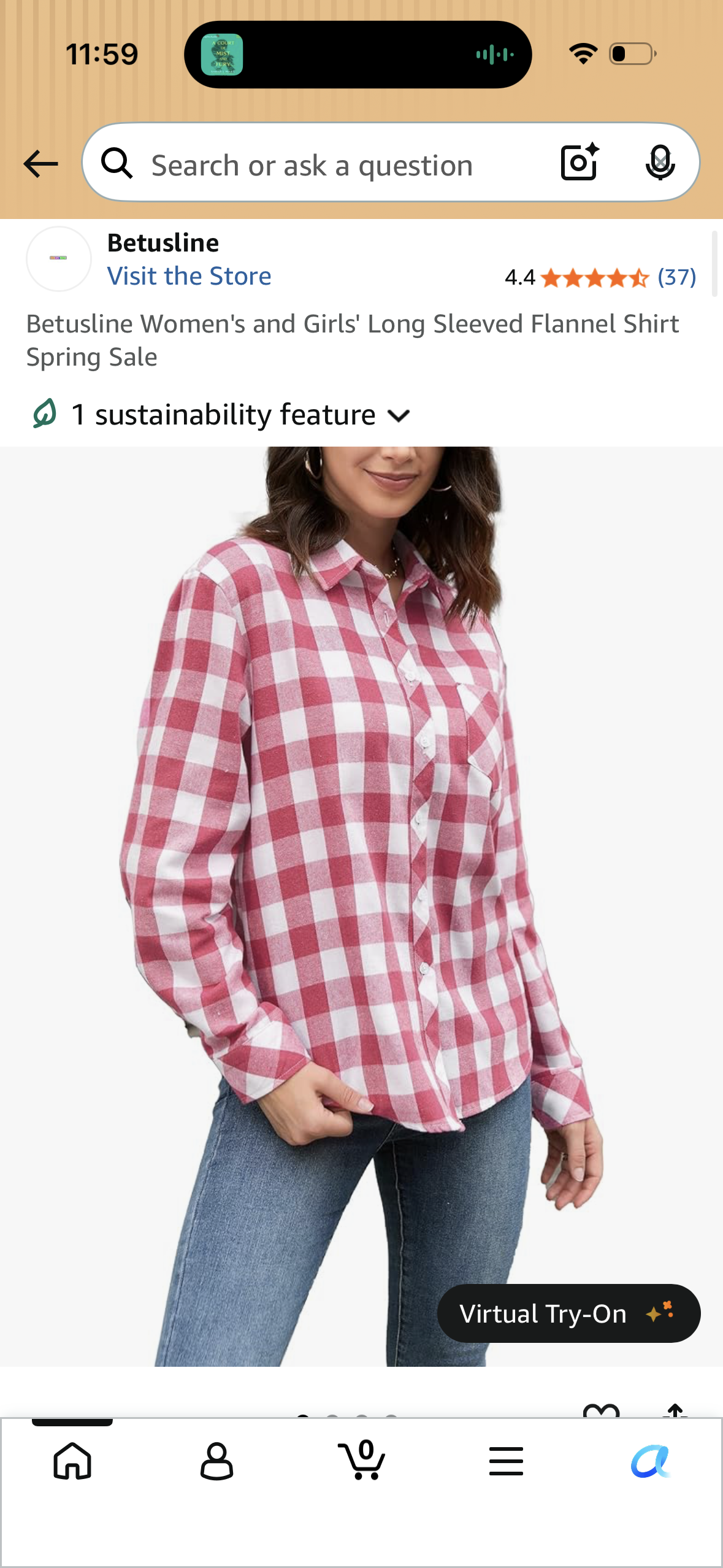 Betusline Women's and Girls' Long Sleeved Flannel Shirt Spring Sale (Size X-Large)