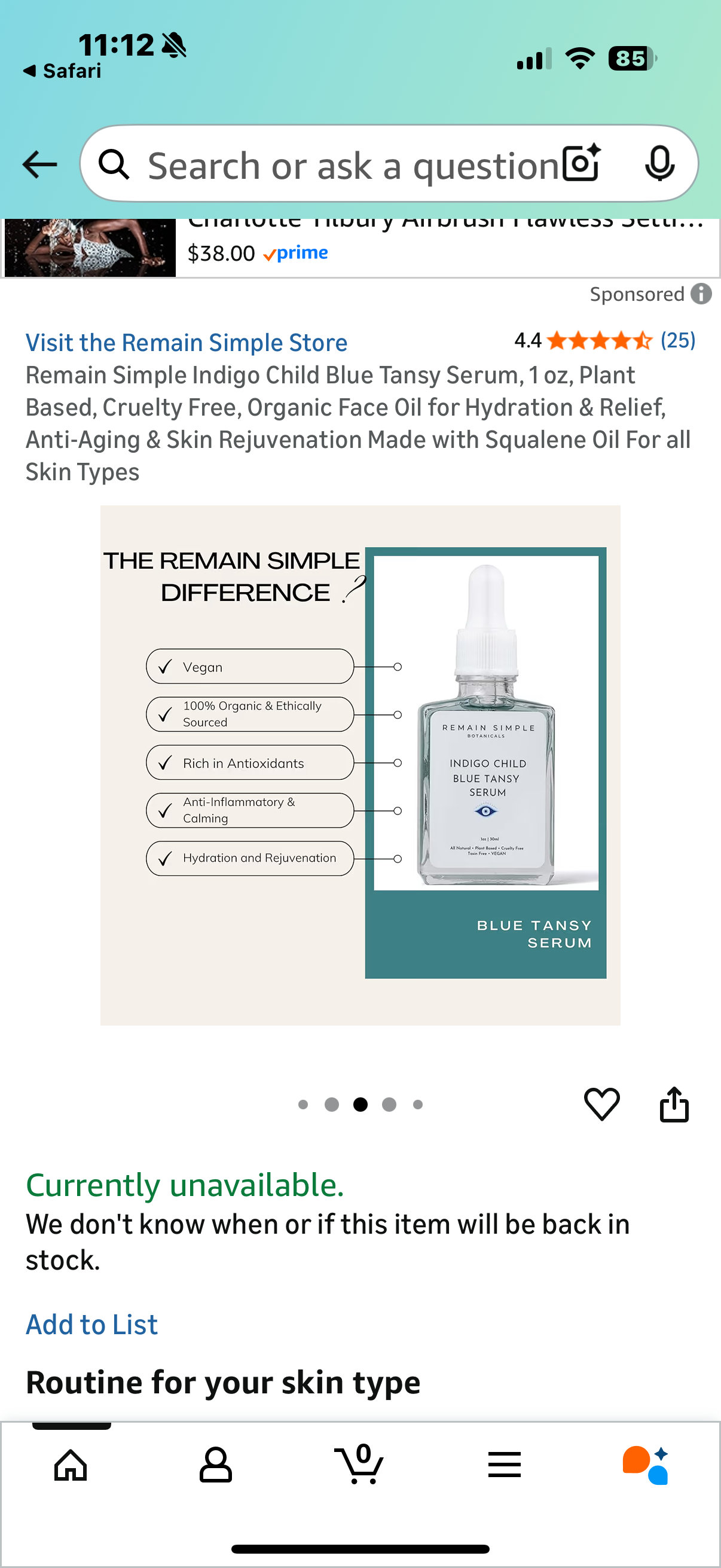 Remain Simple Indigo Child Blue Tansy Serum, 1 oz, Plant Based, Cruelty Free, Organic Face Oil for Hydration & Relief, Anti-Aging & Skin Rejuvenation Made with Squalene Oil For all Skin Types