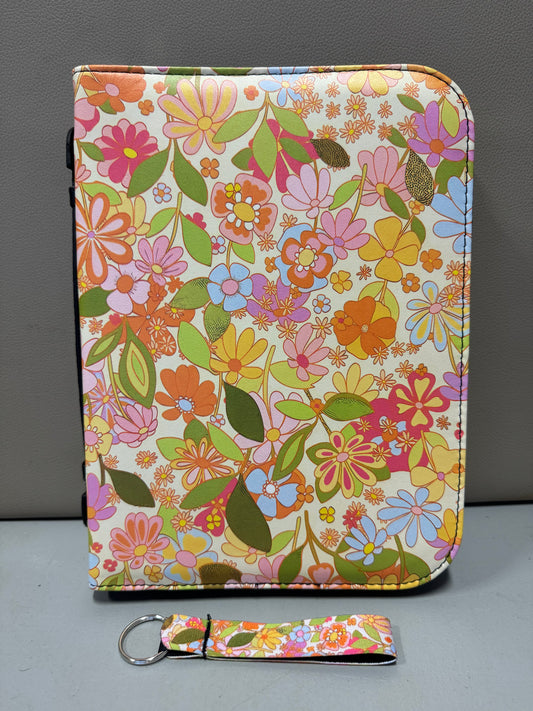 Floral Print Bible Covers or Book Cover Waterproof Bible Protective with Handle and Pen Storage Wrist Lanyard Keychain 2 Pcs Size Extra Large