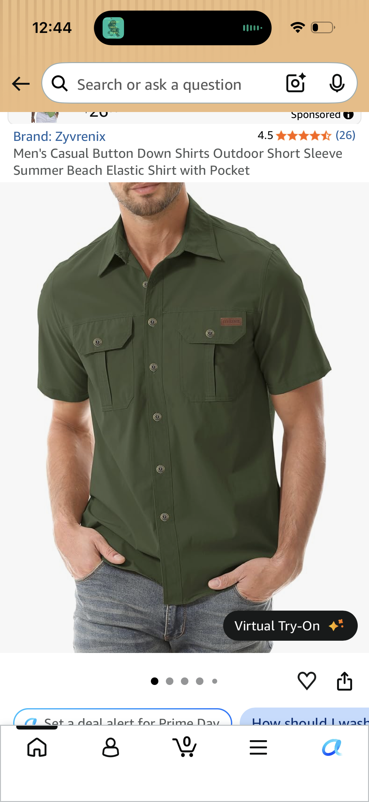 Men's Casual Button Down Shirts Outdoor Short Sleeve Summer Beach Elastic Shirt with Pocket (Size Large)