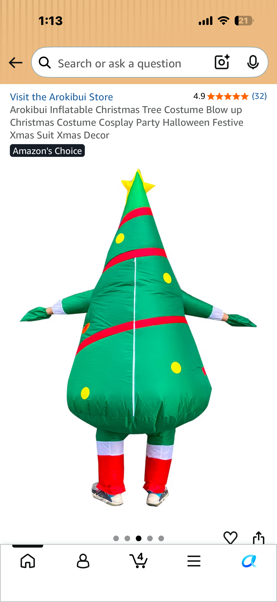 Inflatable Christmas Tree Costume,Blow up Christmas Costume, Cosplay, Party  Halloween, Festive Xmas Suit, Xmas Decor (Size L)