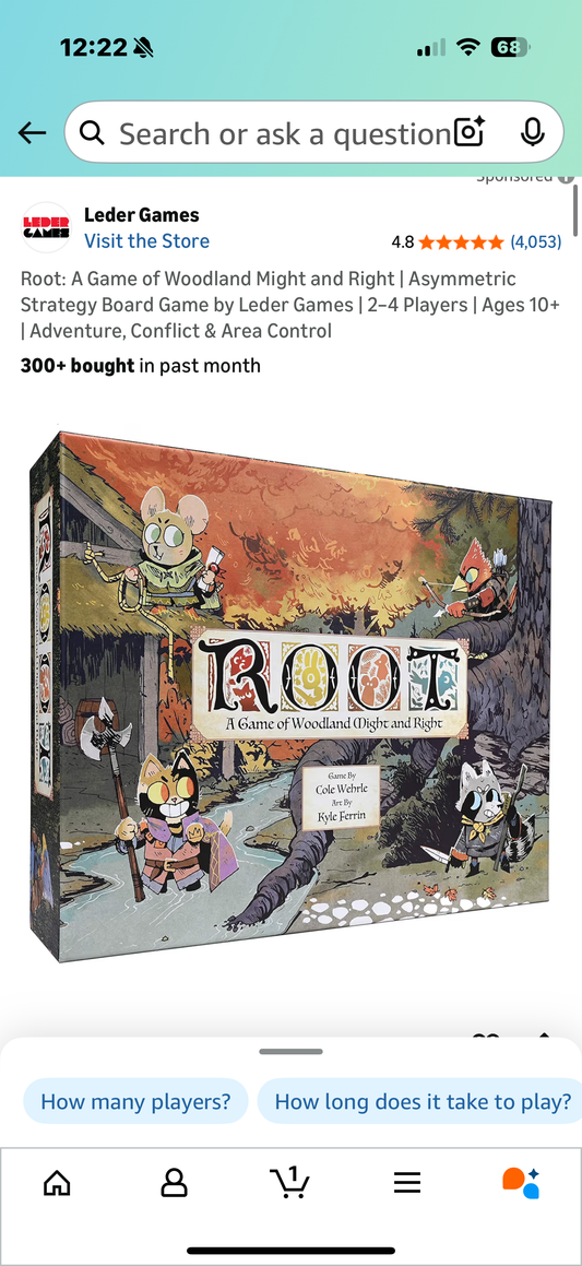 Root: A Game of Woodland Might and Right | Asymmetric Strategy Board Game by Leder Games | 2–4 Players | Ages 10+ | Adventure, Conflict & Area Control