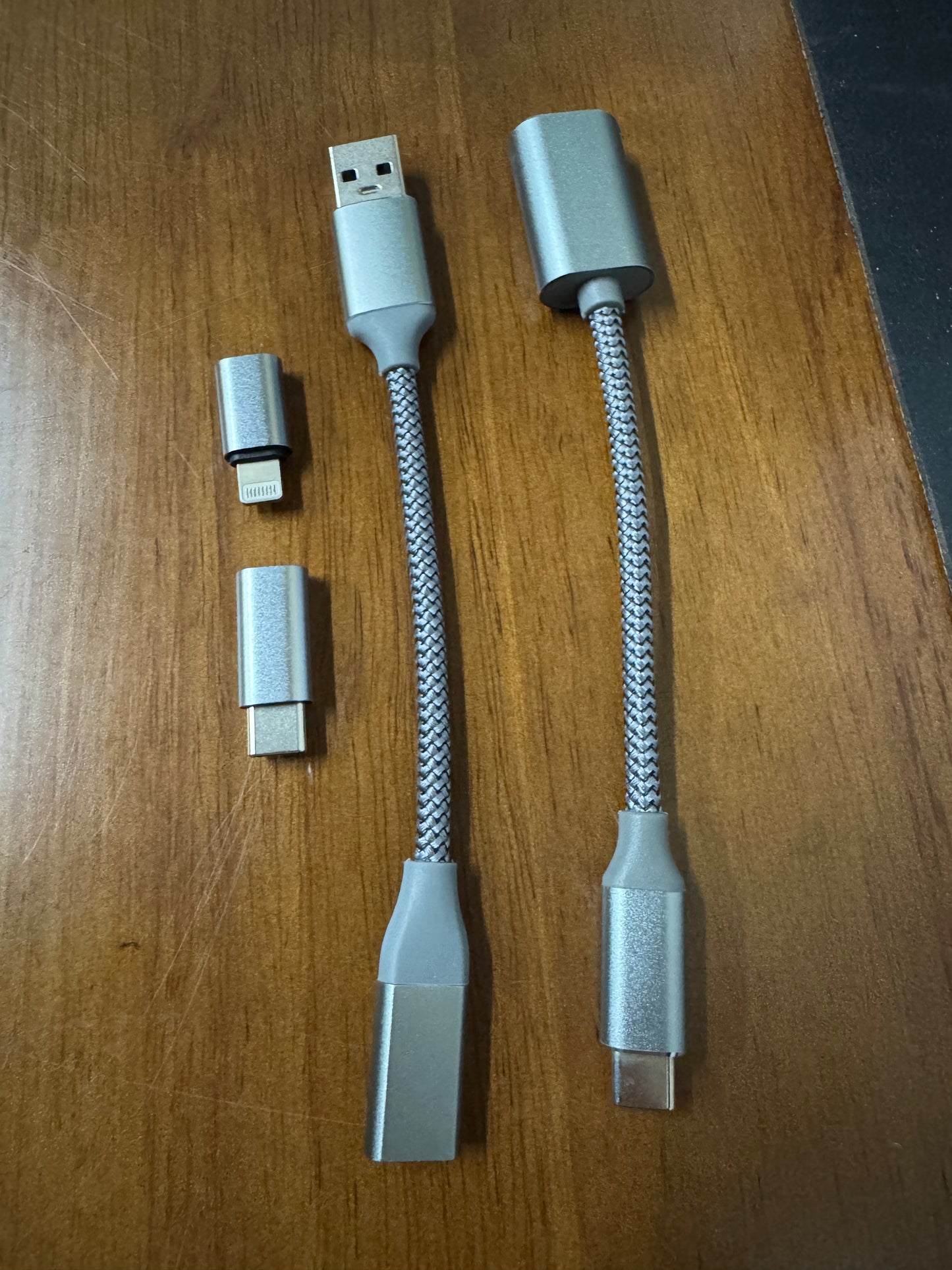 Temdan 4 Pack [USB C to USB]&[USB A to USB C]&[USB C to Lightning]-Silver