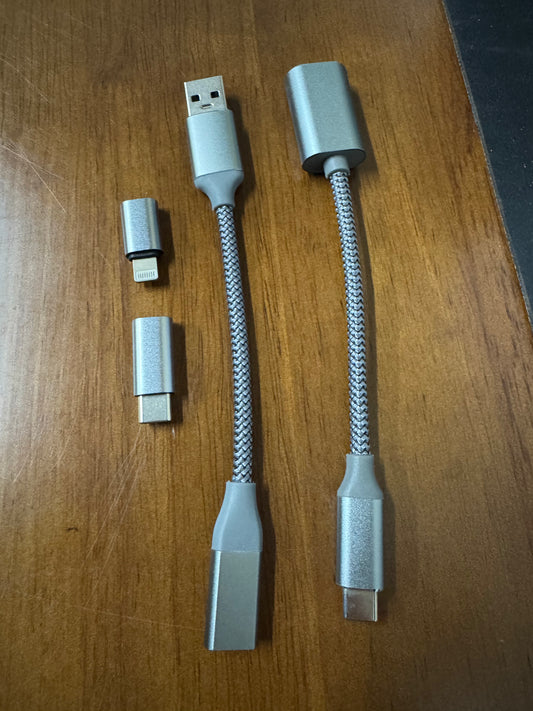 Temdan 4 Pack [USB C to USB]&[USB A to USB C]&[USB C to Lightning]-Silver