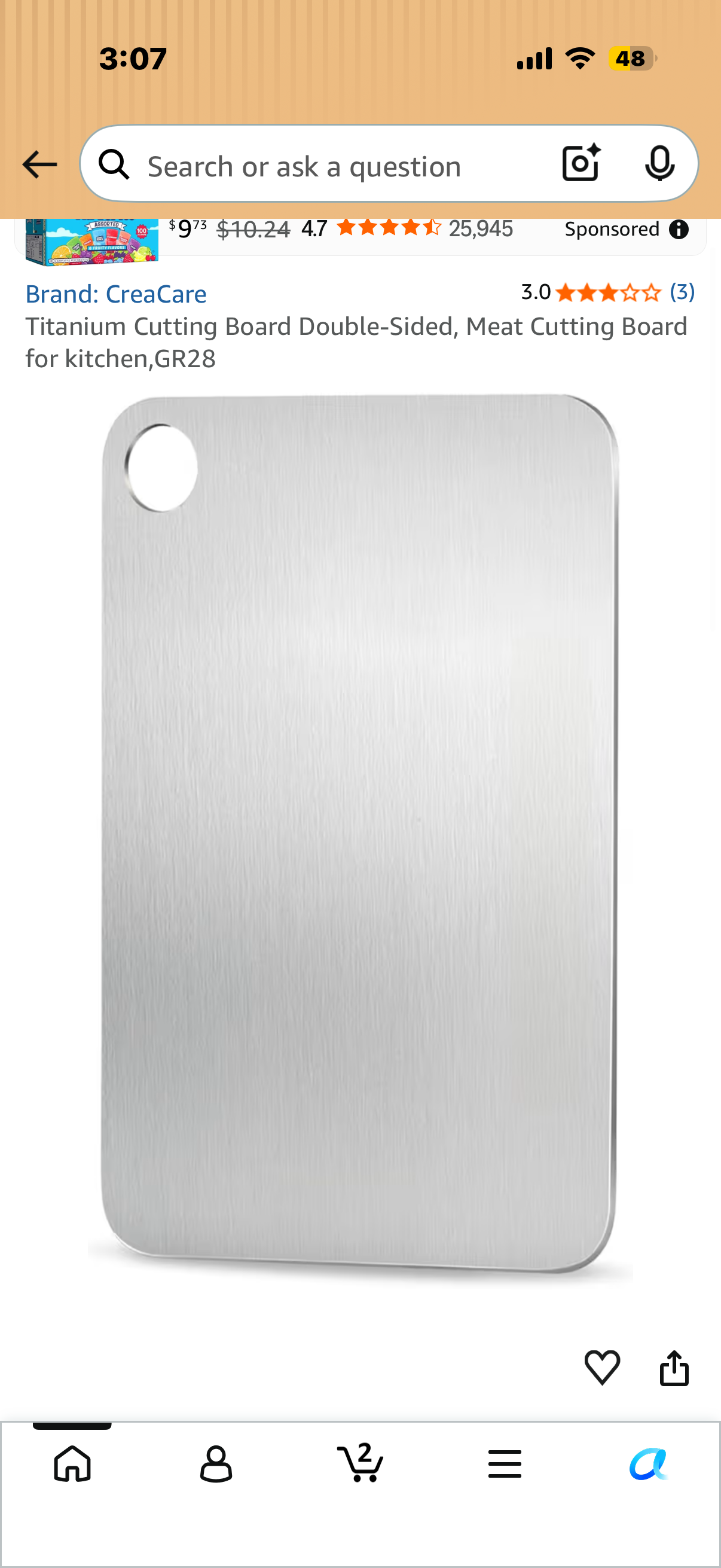 Titanium Cutting Board Double-Sided, Meat Cutting Board for kitchen,GR28