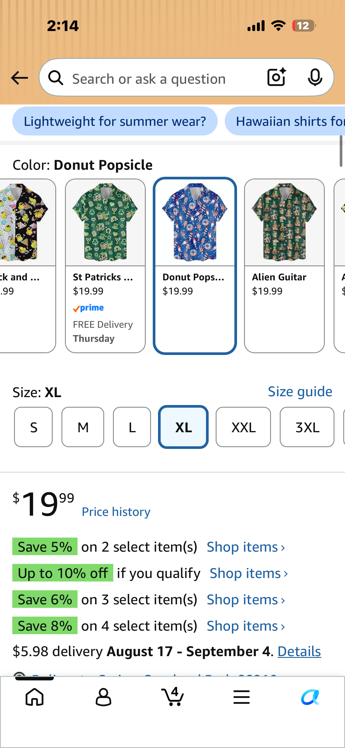 ACEPrints Hawaiian Shirt for Men Casual Button-Down Shirts Mens Hawaiian Shirts Short Sleeve Button Down Shirt Men (Size XL)