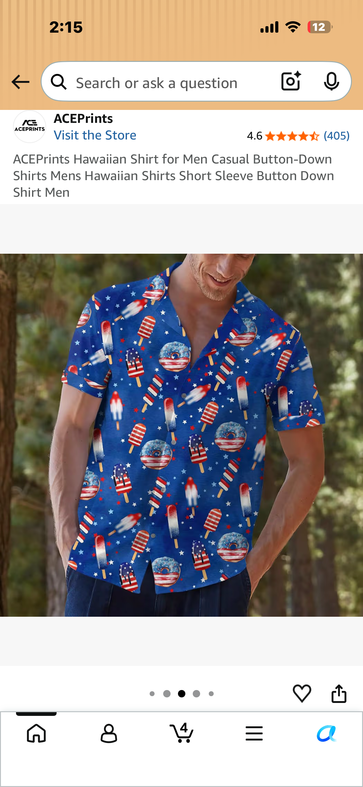 ACEPrints Hawaiian Shirt for Men Casual Button-Down Shirts Mens Hawaiian Shirts Short Sleeve Button Down Shirt Men (Size XL)