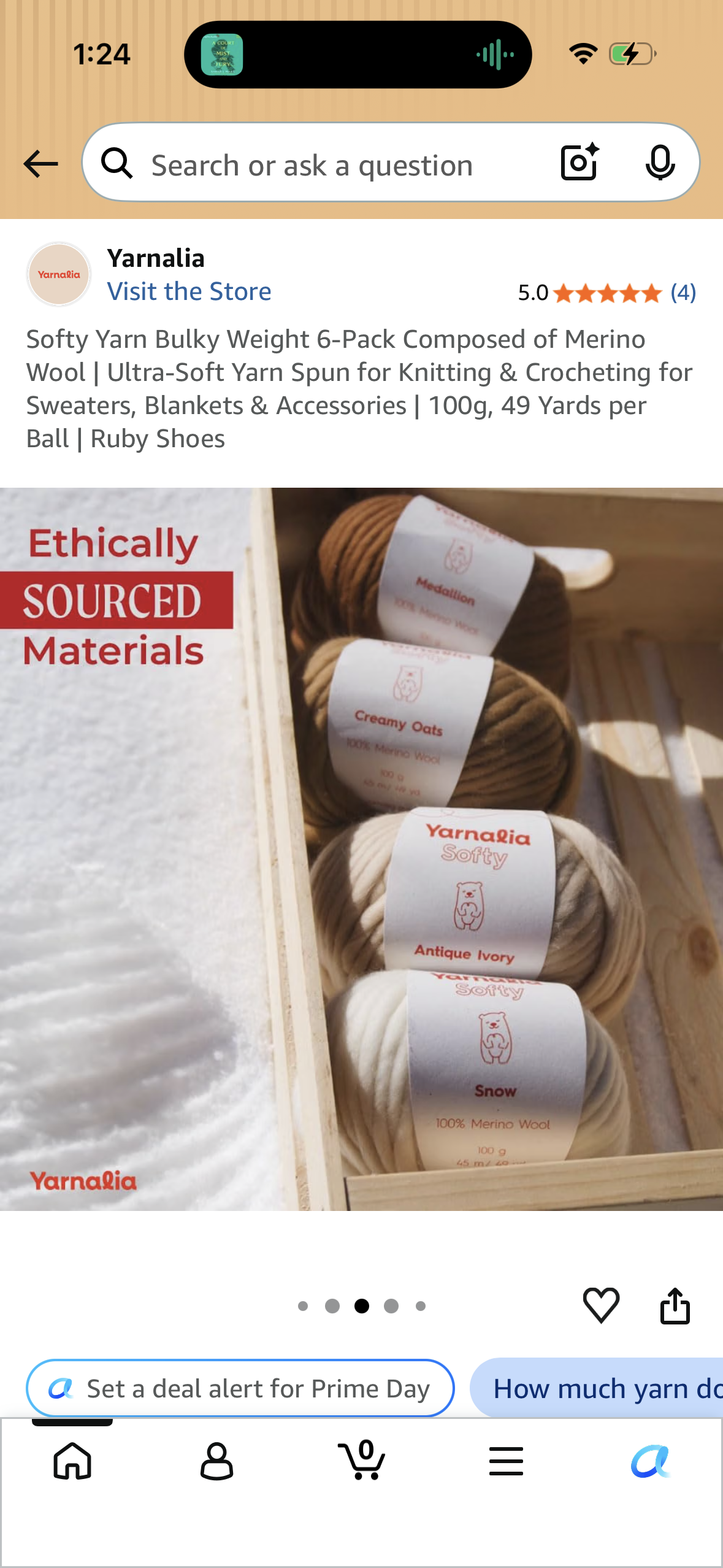 Softy Yarn Bulky Weight 6-Pack Composed of Merino Wool | Ultra-Soft Yarn Spun for Knitting & Crocheting for Sweaters, Blankets & Accessories | 100g, 49 Yards per Ball | Ruby Shoes