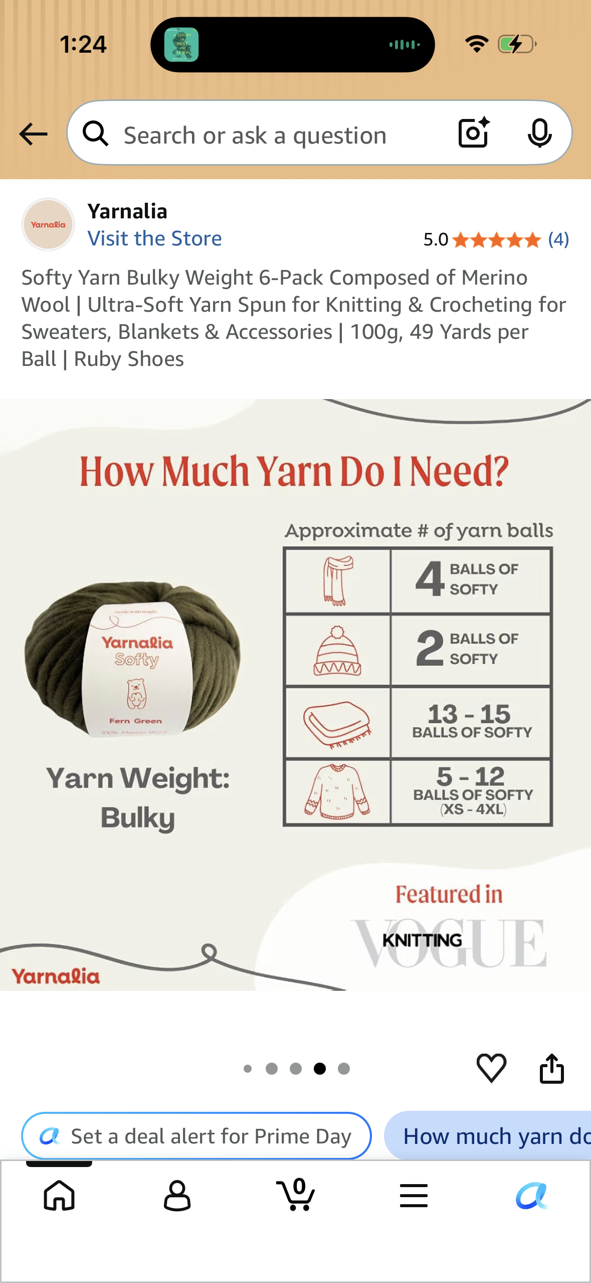 Softy Yarn Bulky Weight 6-Pack Composed of Merino Wool | Ultra-Soft Yarn Spun for Knitting & Crocheting for Sweaters, Blankets & Accessories | 100g, 49 Yards per Ball | Ruby Shoes