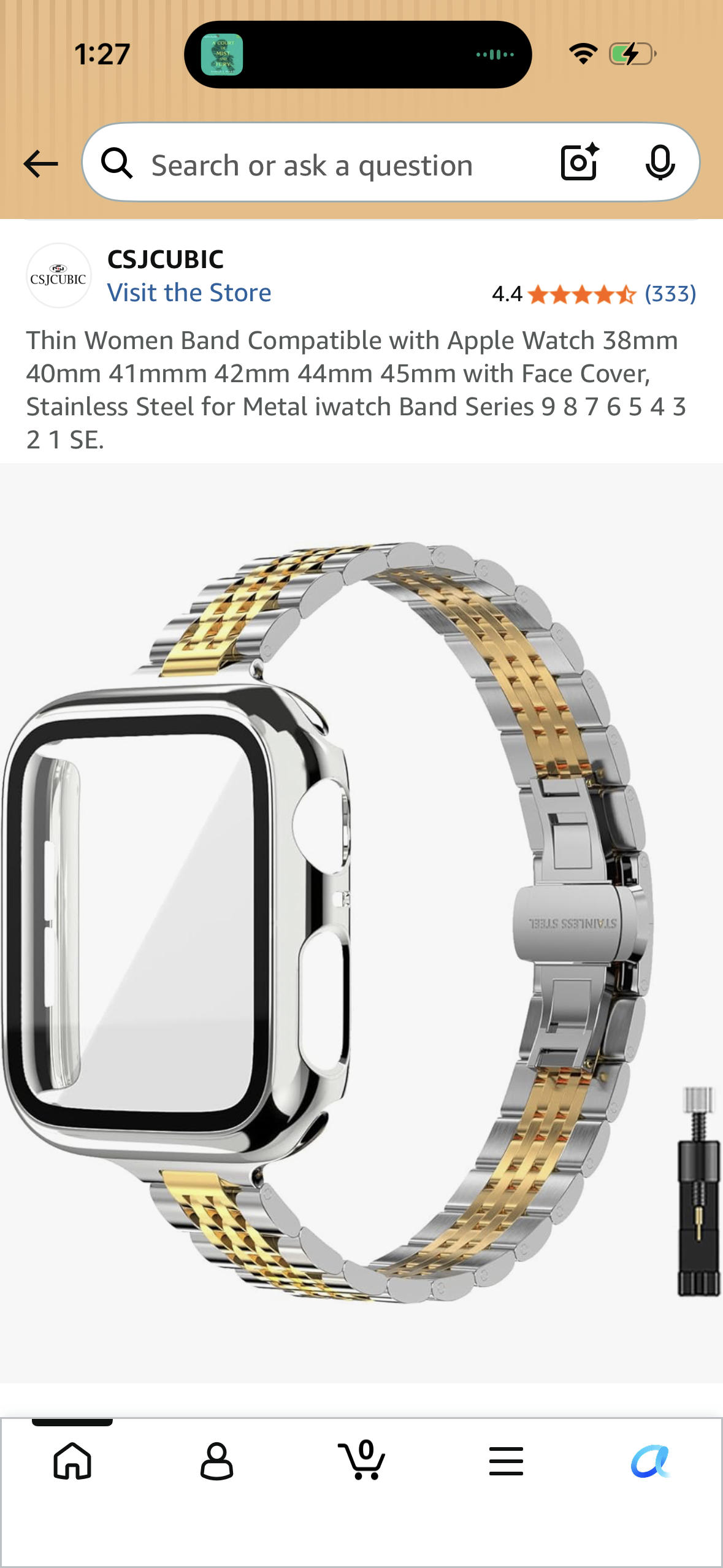Thin Women Band Compatible with Apple Watch 38mm 40mm 41mmm 42mm 44mm 45mm with Face Cover, Stainless Steel for Metal iwatch Band Series 9 8 7 6 5 4 3 2 1 SE.
