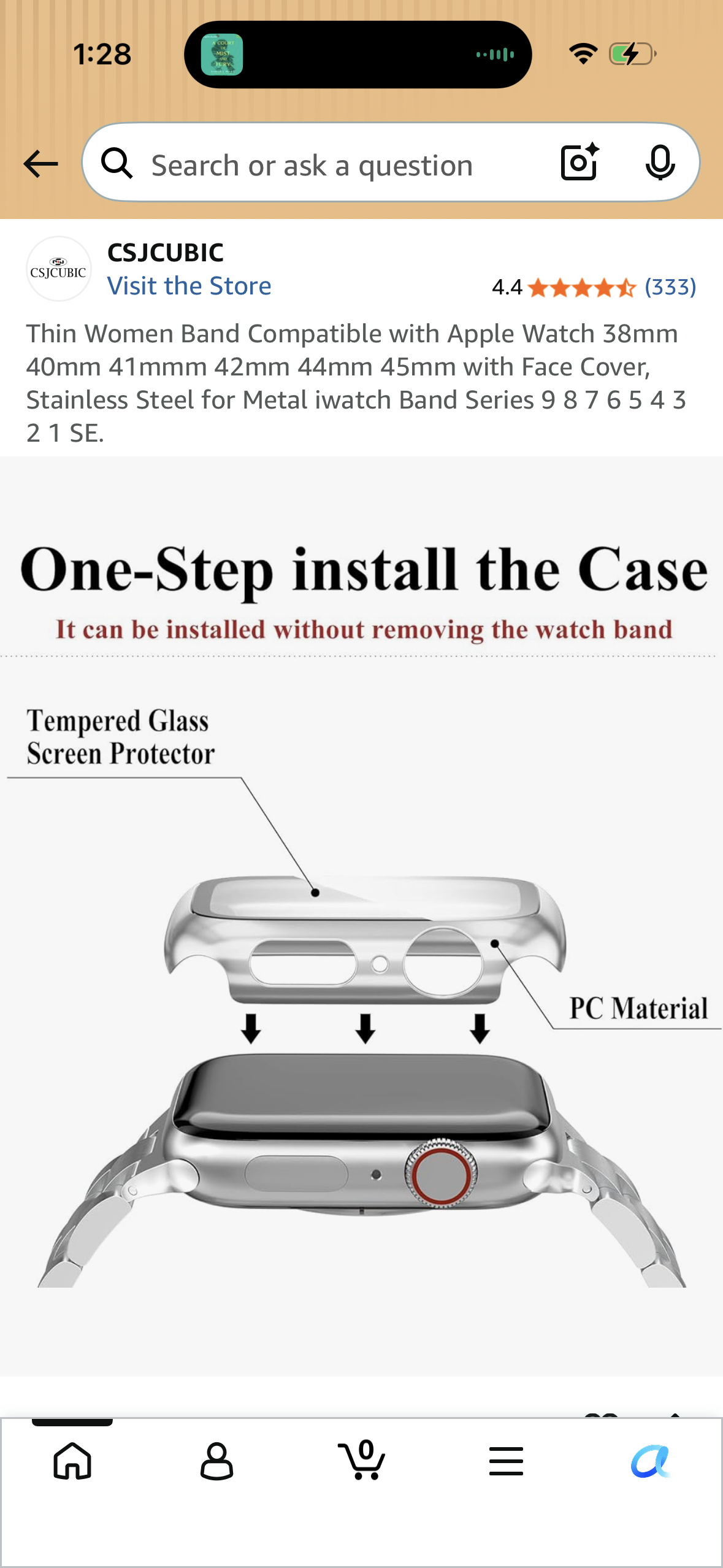 Thin Women Band Compatible with Apple Watch 38mm 40mm 41mmm 42mm 44mm 45mm with Face Cover, Stainless Steel for Metal iwatch Band Series 9 8 7 6 5 4 3 2 1 SE.