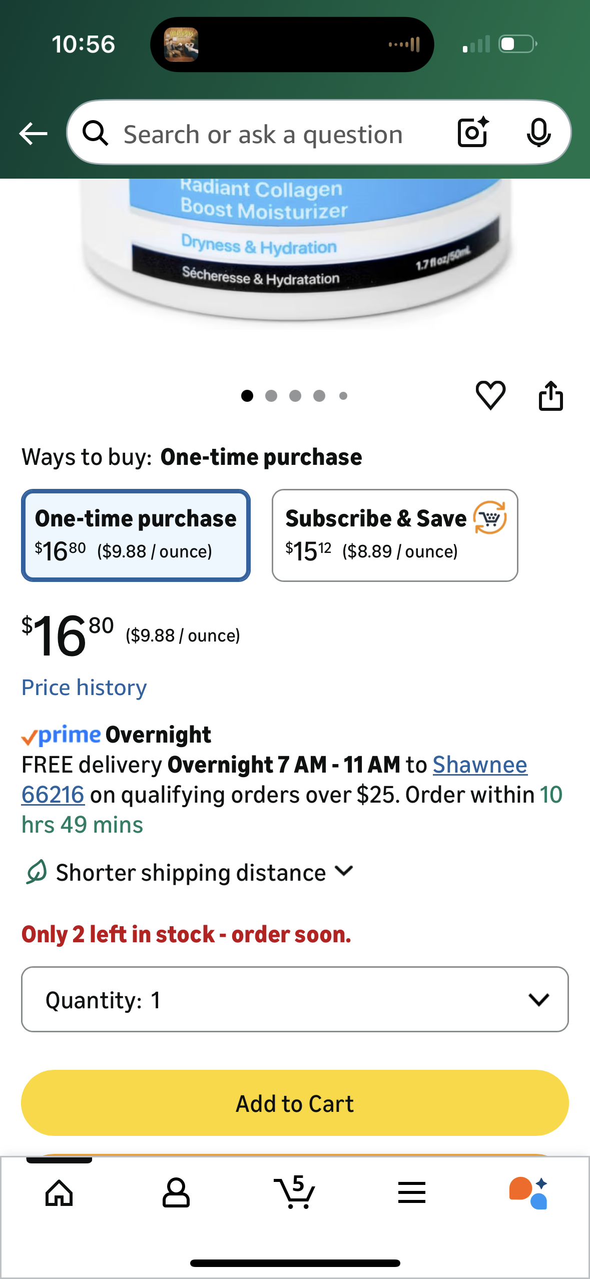 Uardo Radiant Collagen Boost Moisturizer 1.7 Fl Oz/ 50ml - usn111 | For All Skin Types | Boosts Collagen | Radiant and Healthier Skin | w/Shea Butter | For Women and Men