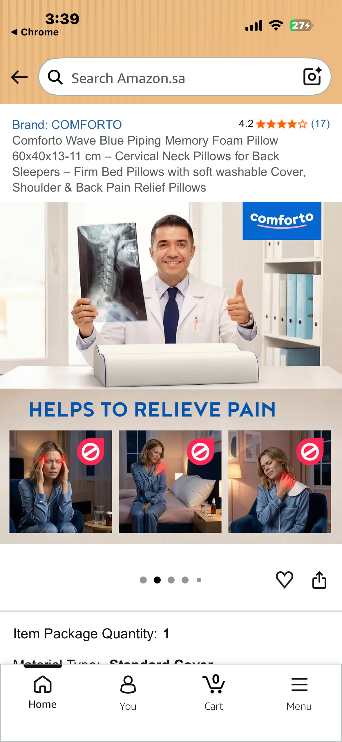 COMFORTO Orthopedic Cervical Pillow – Memory Foam Neck Pillow for Sleeping – Contour Ergonomic Pillow for Neck and Shoulder Pain Relief