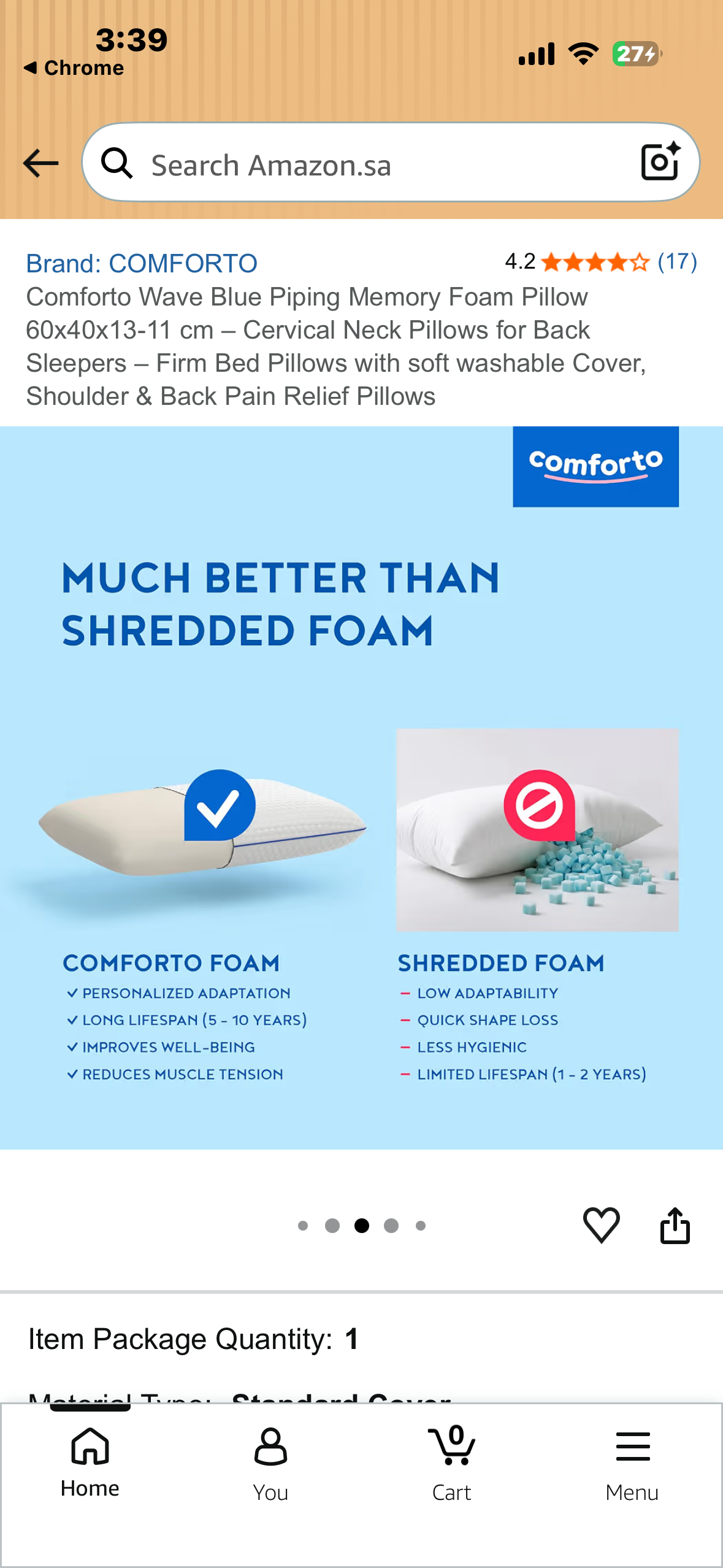 COMFORTO Orthopedic Cervical Pillow – Memory Foam Neck Pillow for Sleeping – Contour Ergonomic Pillow for Neck and Shoulder Pain Relief