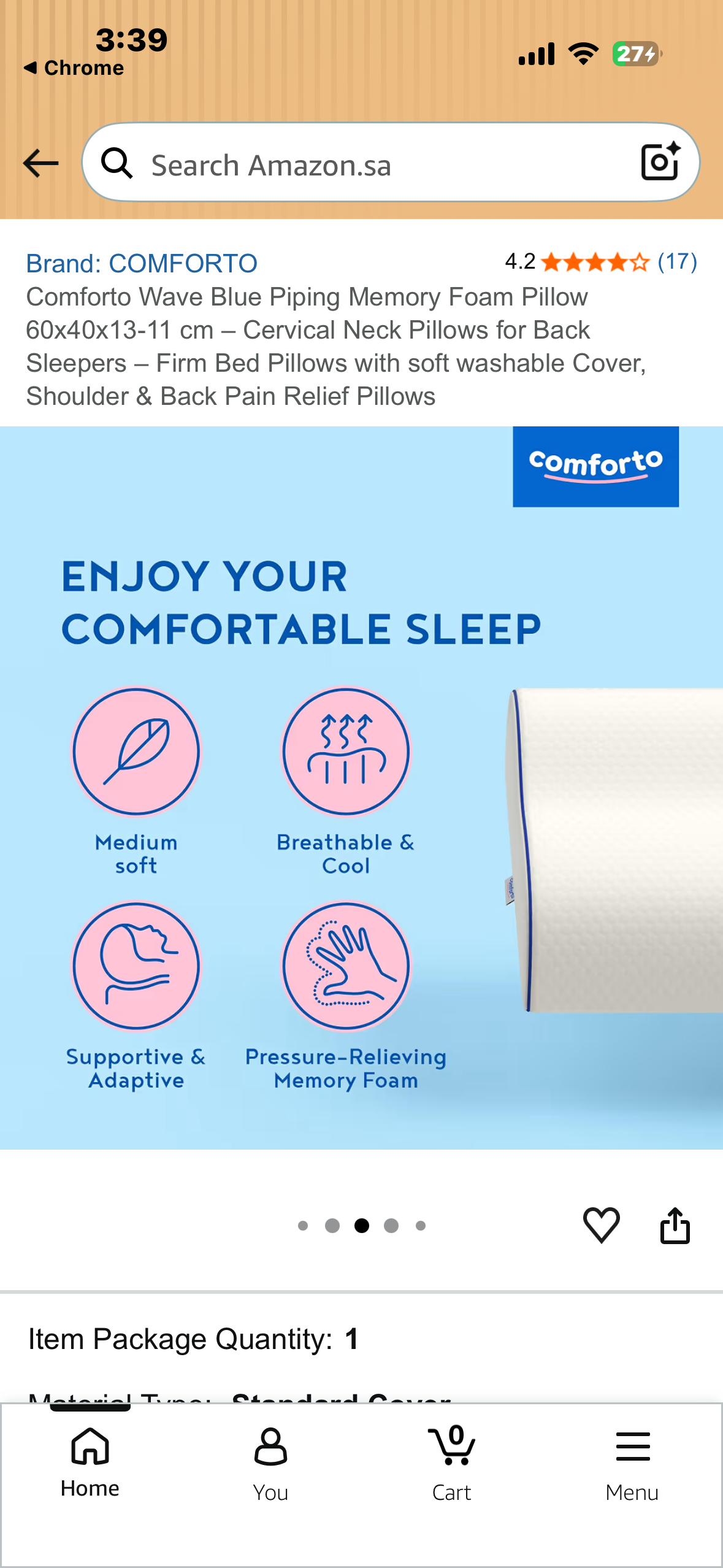 COMFORTO Orthopedic Cervical Pillow – Memory Foam Neck Pillow for Sleeping – Contour Ergonomic Pillow for Neck and Shoulder Pain Relief