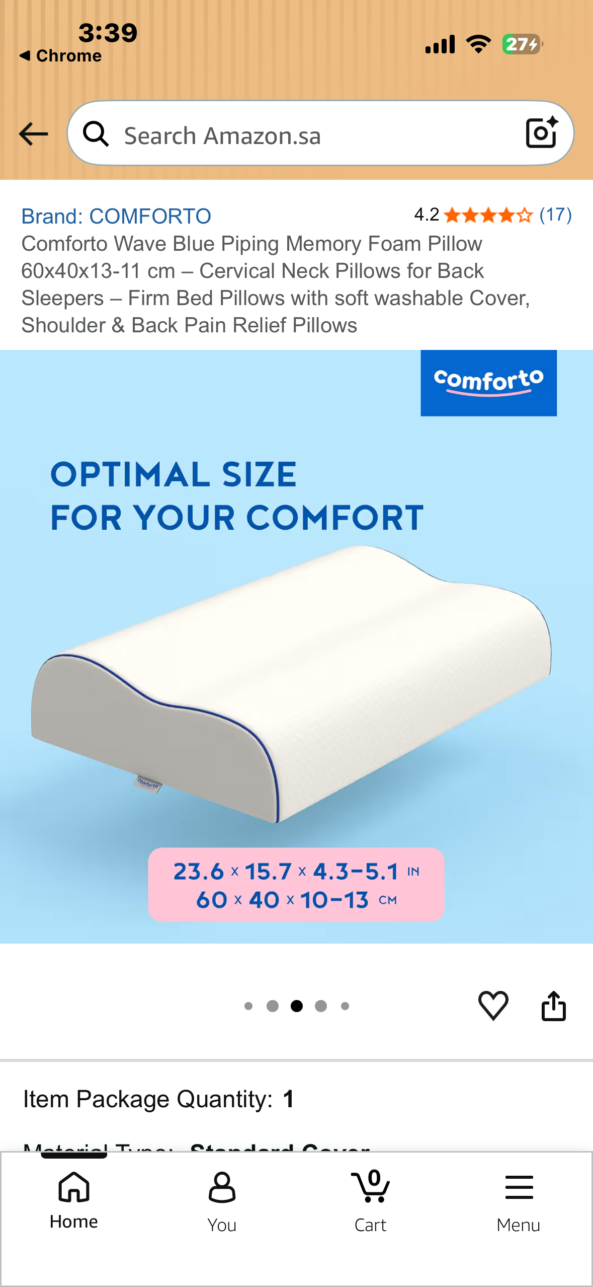 COMFORTO Orthopedic Cervical Pillow – Memory Foam Neck Pillow for Sleeping – Contour Ergonomic Pillow for Neck and Shoulder Pain Relief