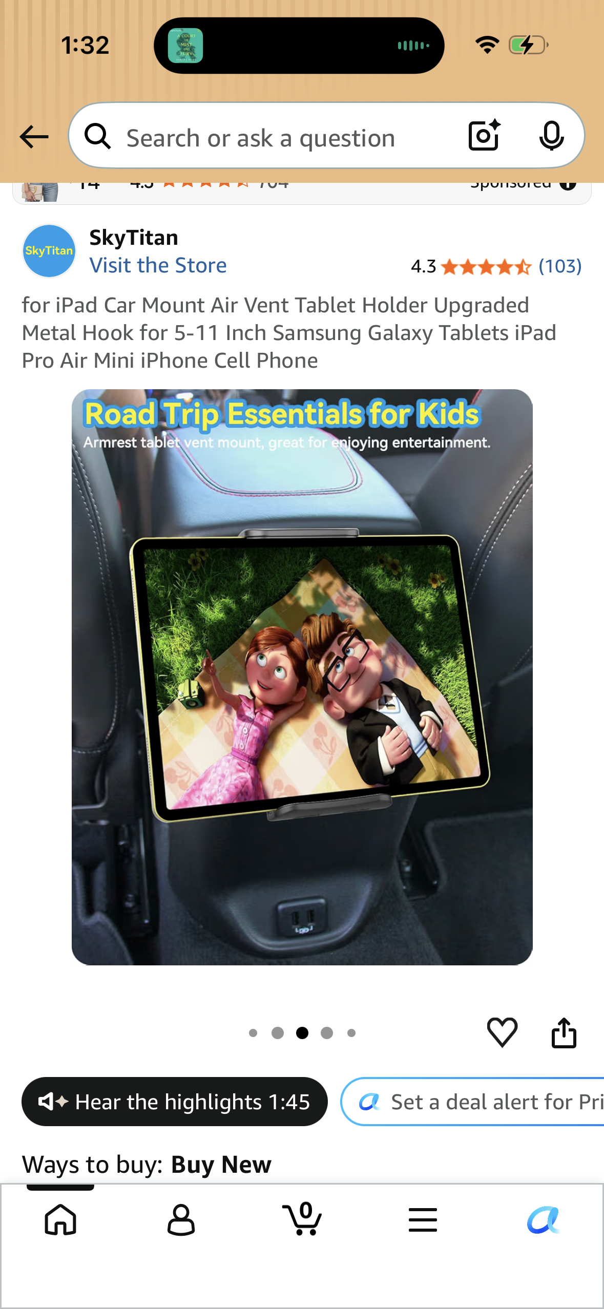 for iPad Car Mount Air Vent Tablet Holder Upgraded Metal Hook for 5-11 Inch Samsung Galaxy Tablets iPad Pro Air Mini iPhone Cell Phone