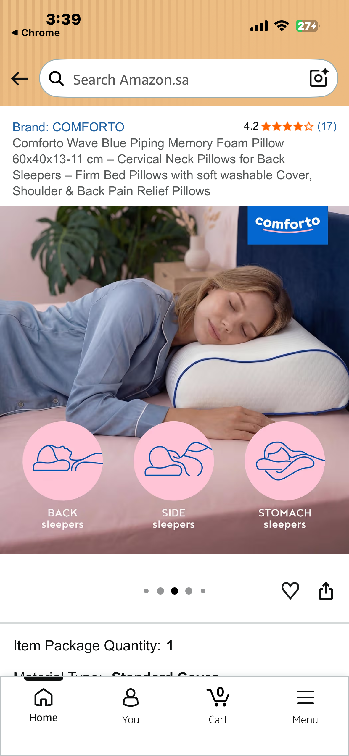 COMFORTO Orthopedic Cervical Pillow – Memory Foam Neck Pillow for Sleeping – Contour Ergonomic Pillow for Neck and Shoulder Pain Relief