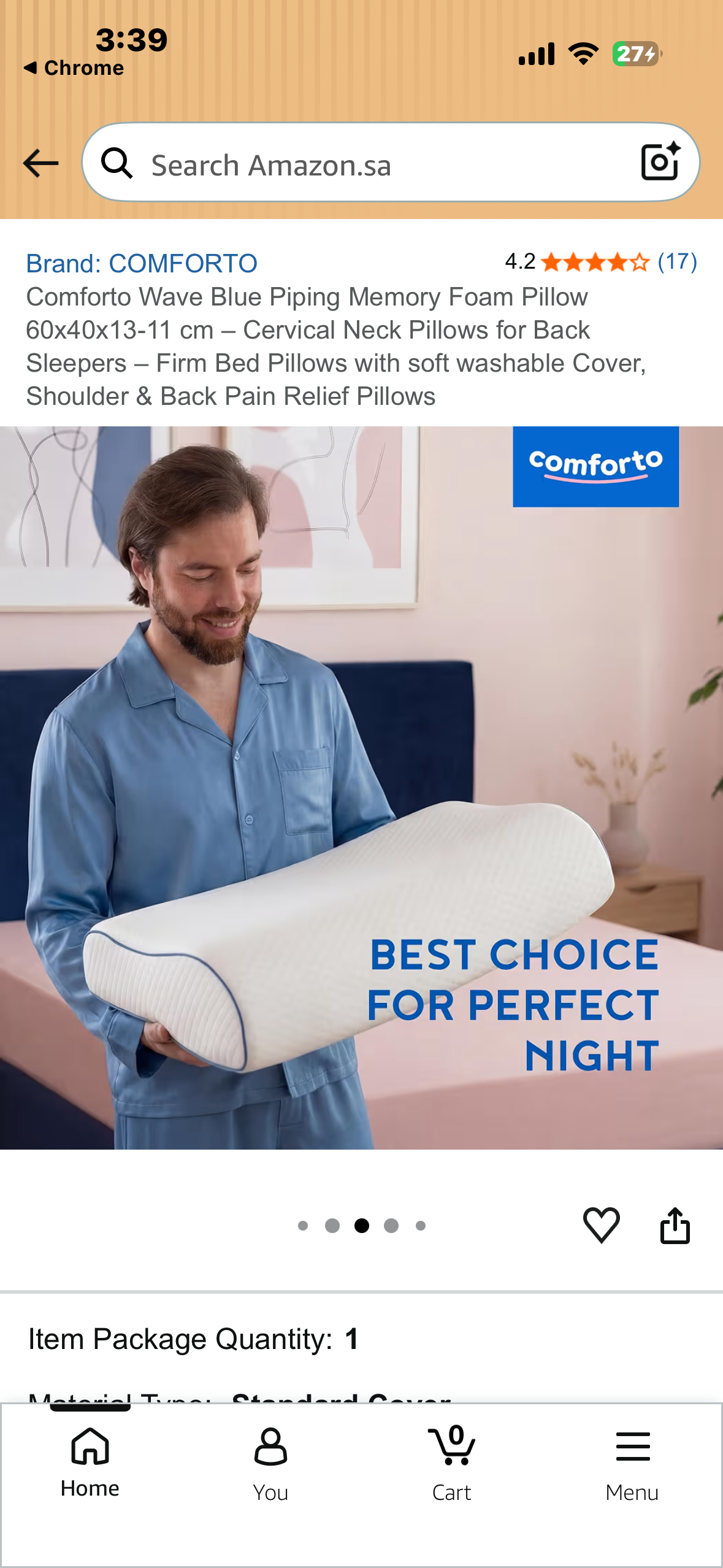 COMFORTO Orthopedic Cervical Pillow – Memory Foam Neck Pillow for Sleeping – Contour Ergonomic Pillow for Neck and Shoulder Pain Relief