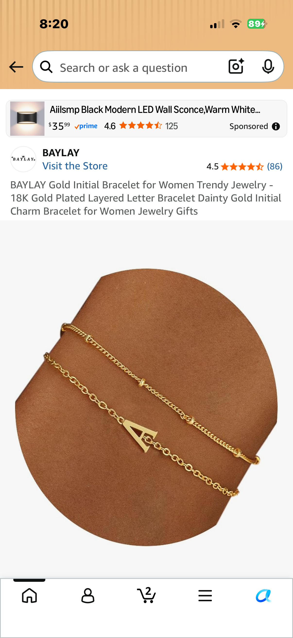 BAYLAY Gold Initial Bracelet for Women Trendy Jewelry - 18K Gold Plated Layered Letter Bracelet Dainty Gold Initial Charm Bracelet for Women Jewelry Gifts