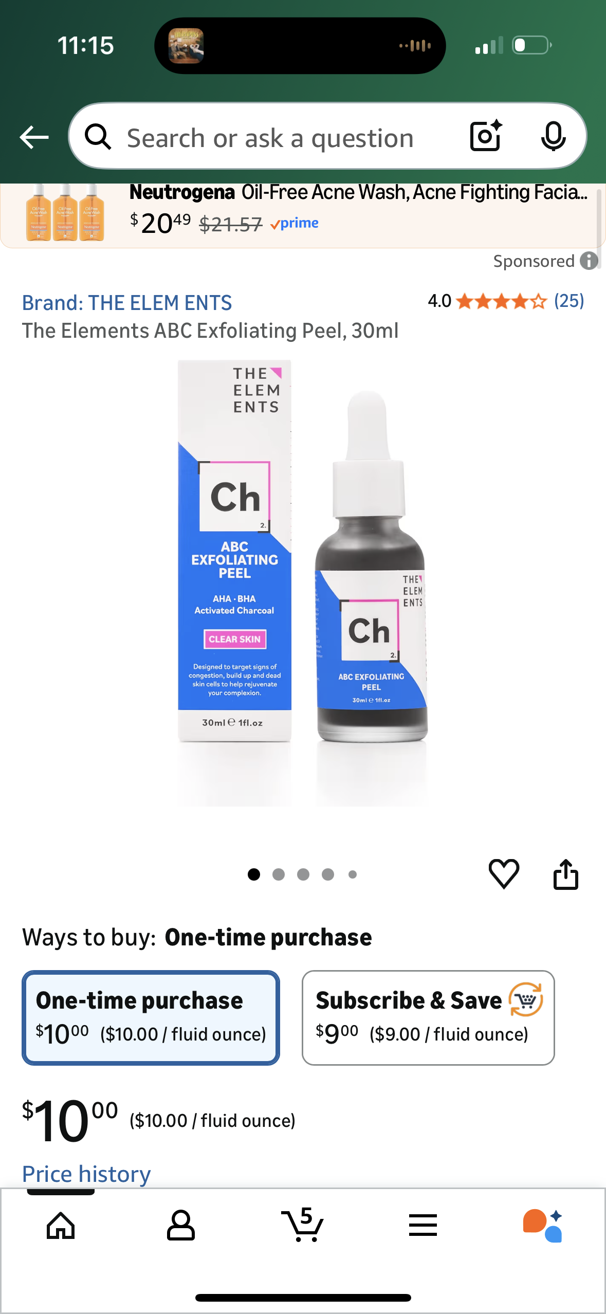 The Elements ABC Exfoliating Peel, 30ml