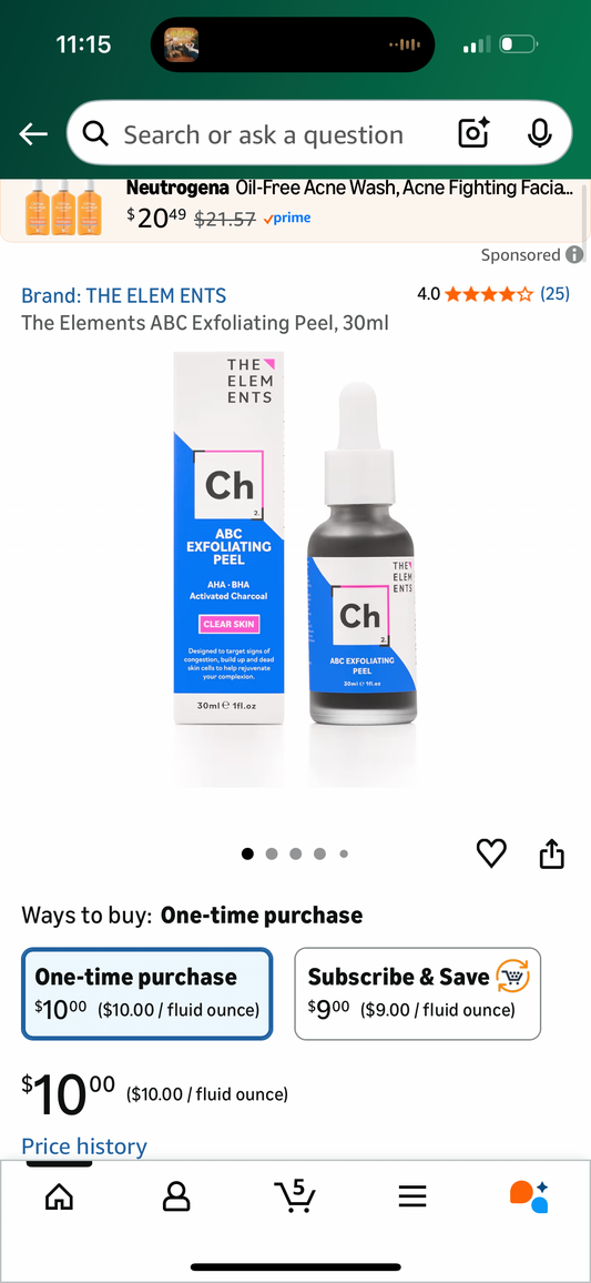 The Elements ABC Exfoliating Peel, 30ml