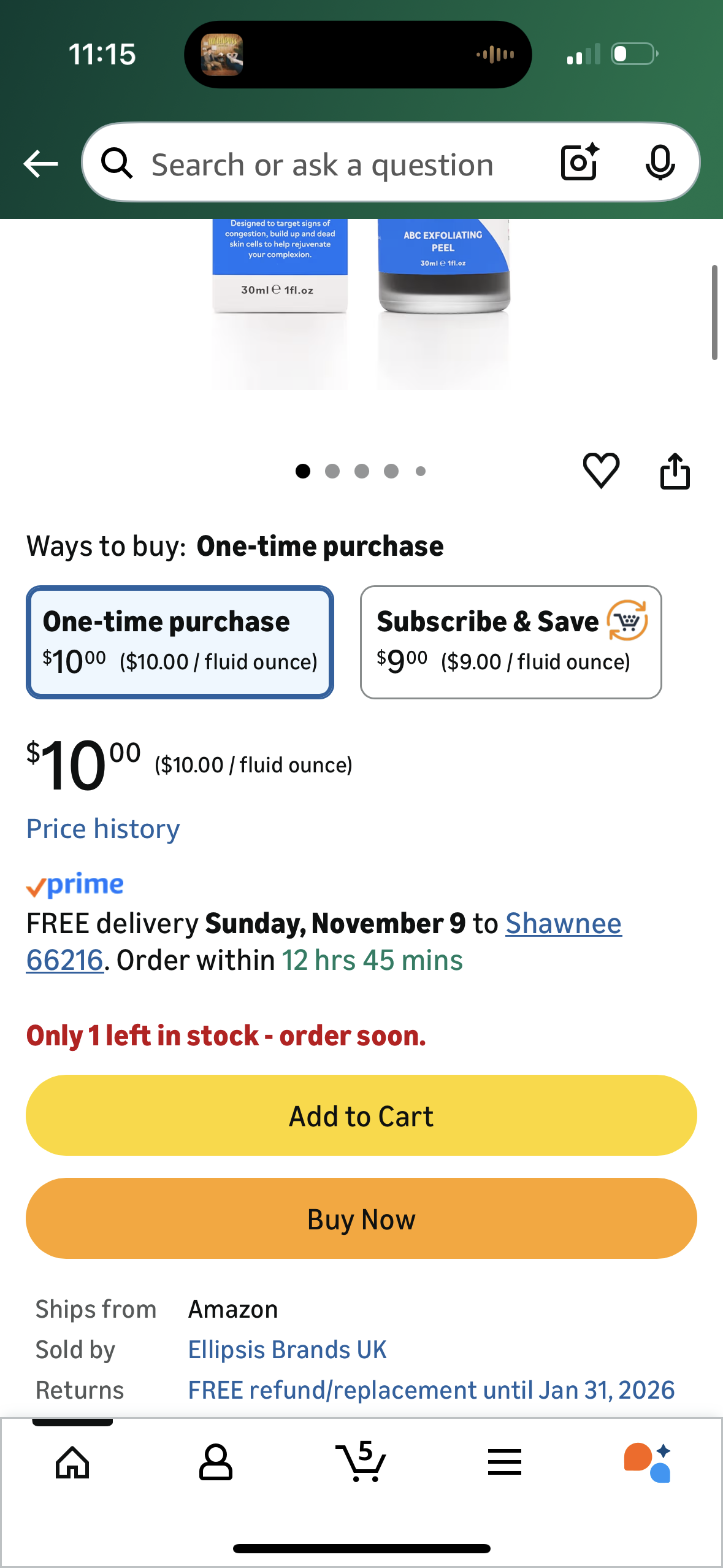 The Elements ABC Exfoliating Peel, 30ml