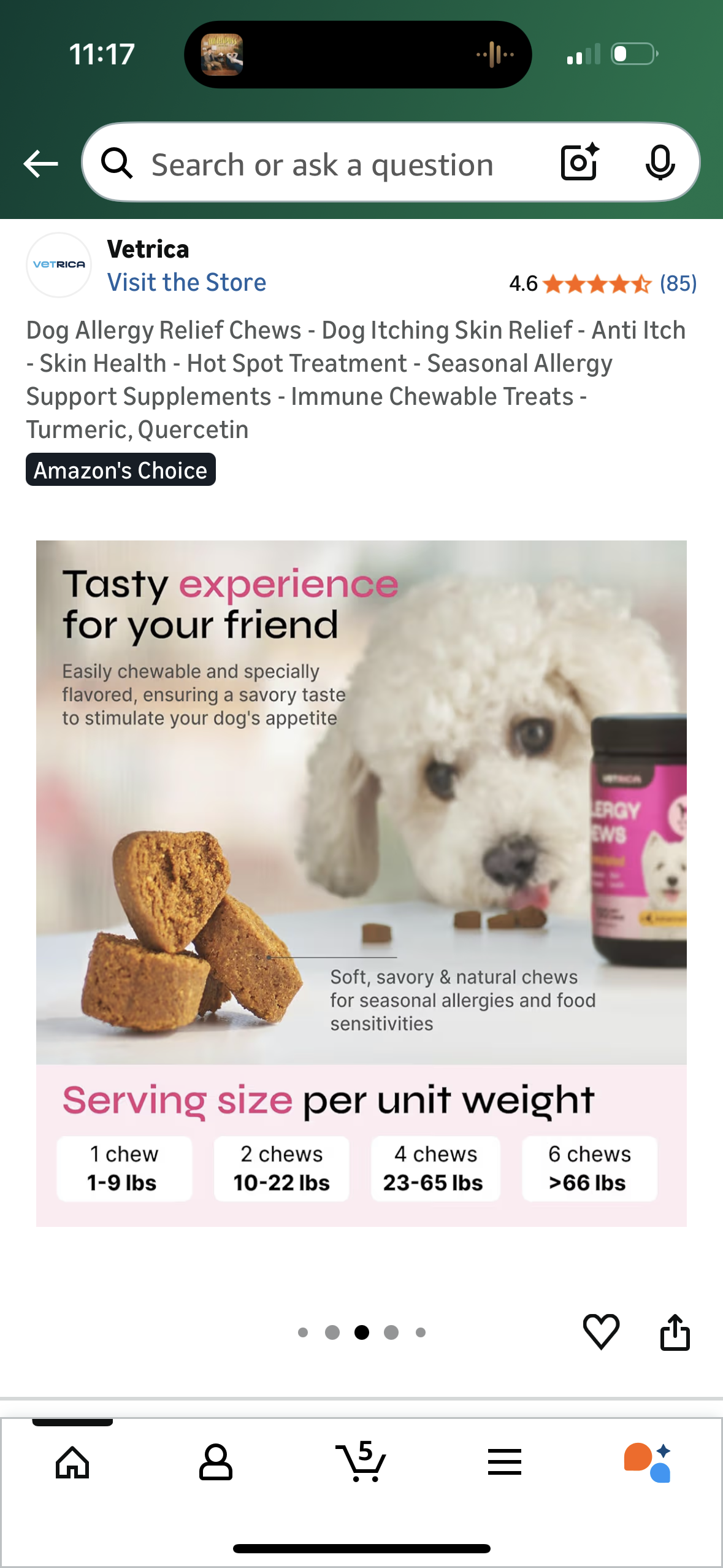 Dog Allergy Relief Chews - Dog Itching Skin Relief - Anti Itch - Skin Health - Hot Spot Treatment - Seasonal Allergy Support Supplements - Immune Chewable Treats - Turmeric, Quercetin