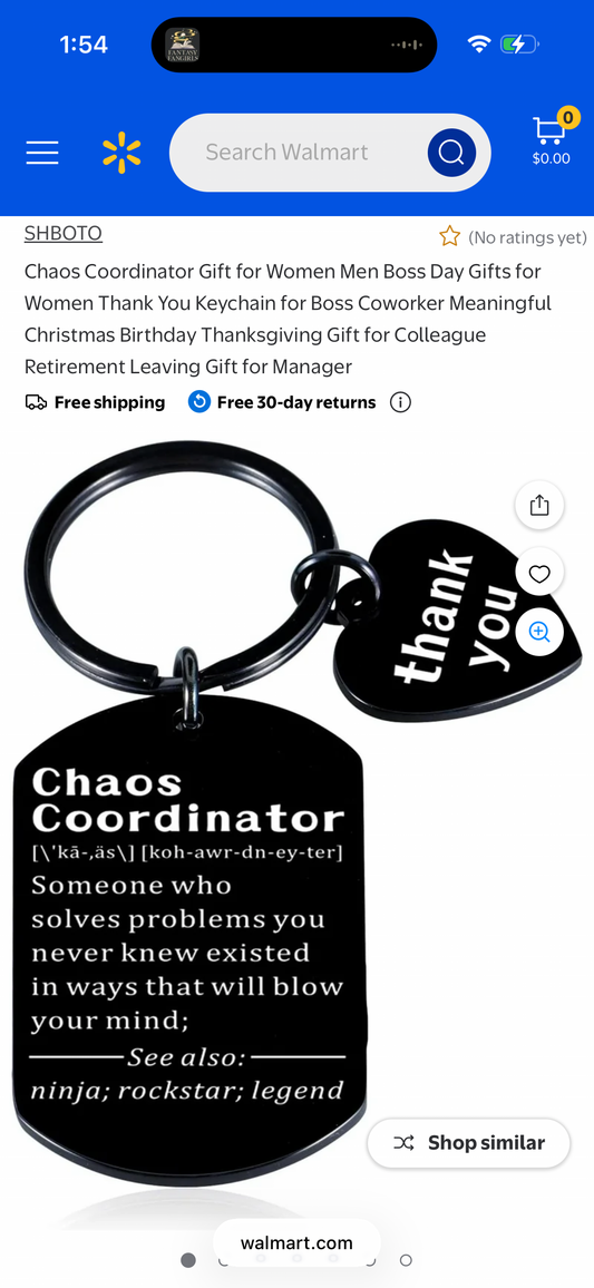 Chaos Coordinator Gift for Women Men Boss Day Gifts for Women Thank You Keychain for Boss Coworker Meaningful Christmas Birthday Thanksgiving Gift for Colleague Retirement Leaving Gift for Manager
