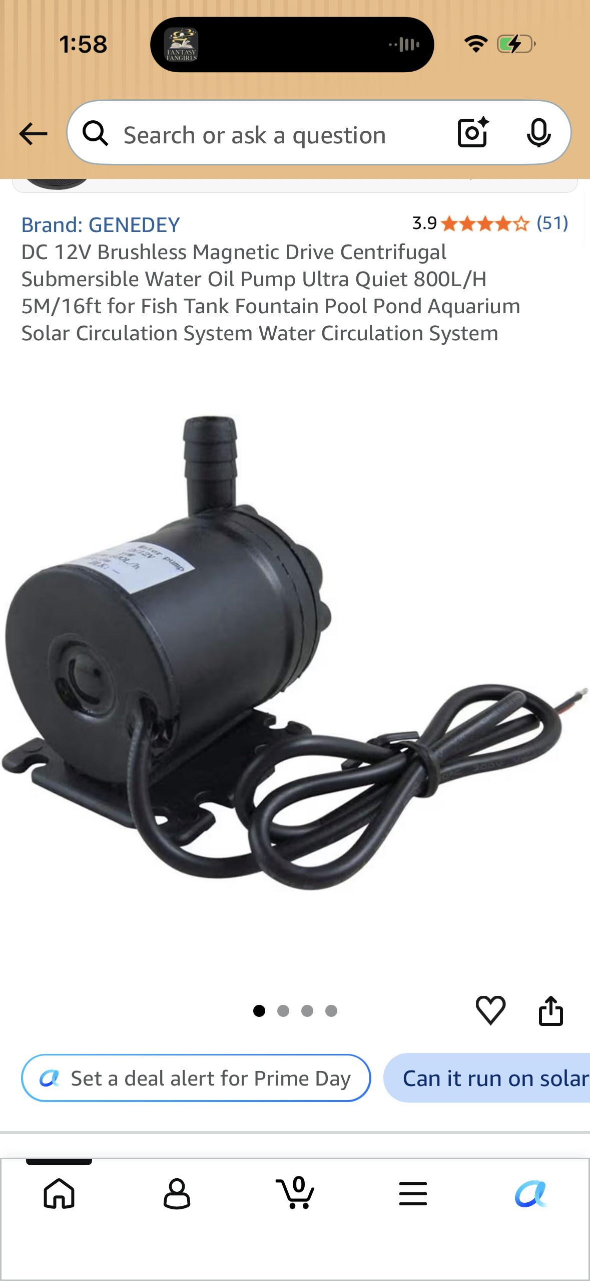 DC 12V Brushless Magnetic Drive Centrifugal Submersible Water Oil Pump Ultra Quiet 800L/H 5M/16ft for Fish Tank Fountain Pool Pond Aquarium Solar Circulation System Water Circulation System
