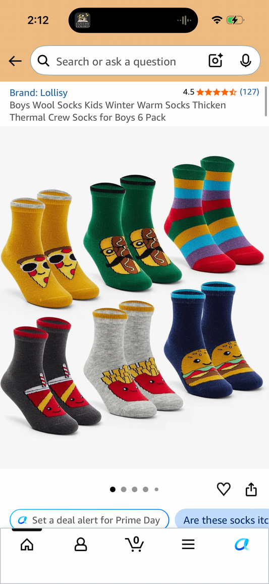 Boys Wool Socks Kids Winter Warm Socks Thicken Thermal Crew Socks for Boys 6 Pack (Size 4-6 Years)