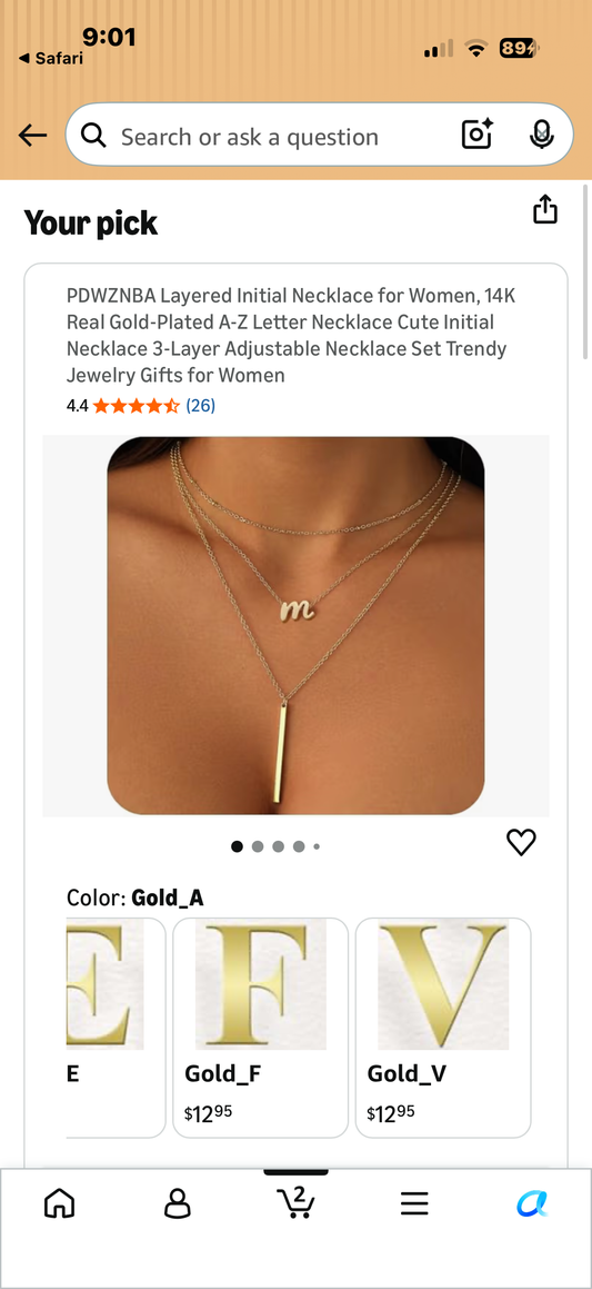 letter O Layered Initial Necklace for Women, 14K Real Gold-Plated A-Z Letter Necklace Cute Initial Necklace 3-Layer Adjustable Necklace Set Trendy Jewelry Gifts for Women