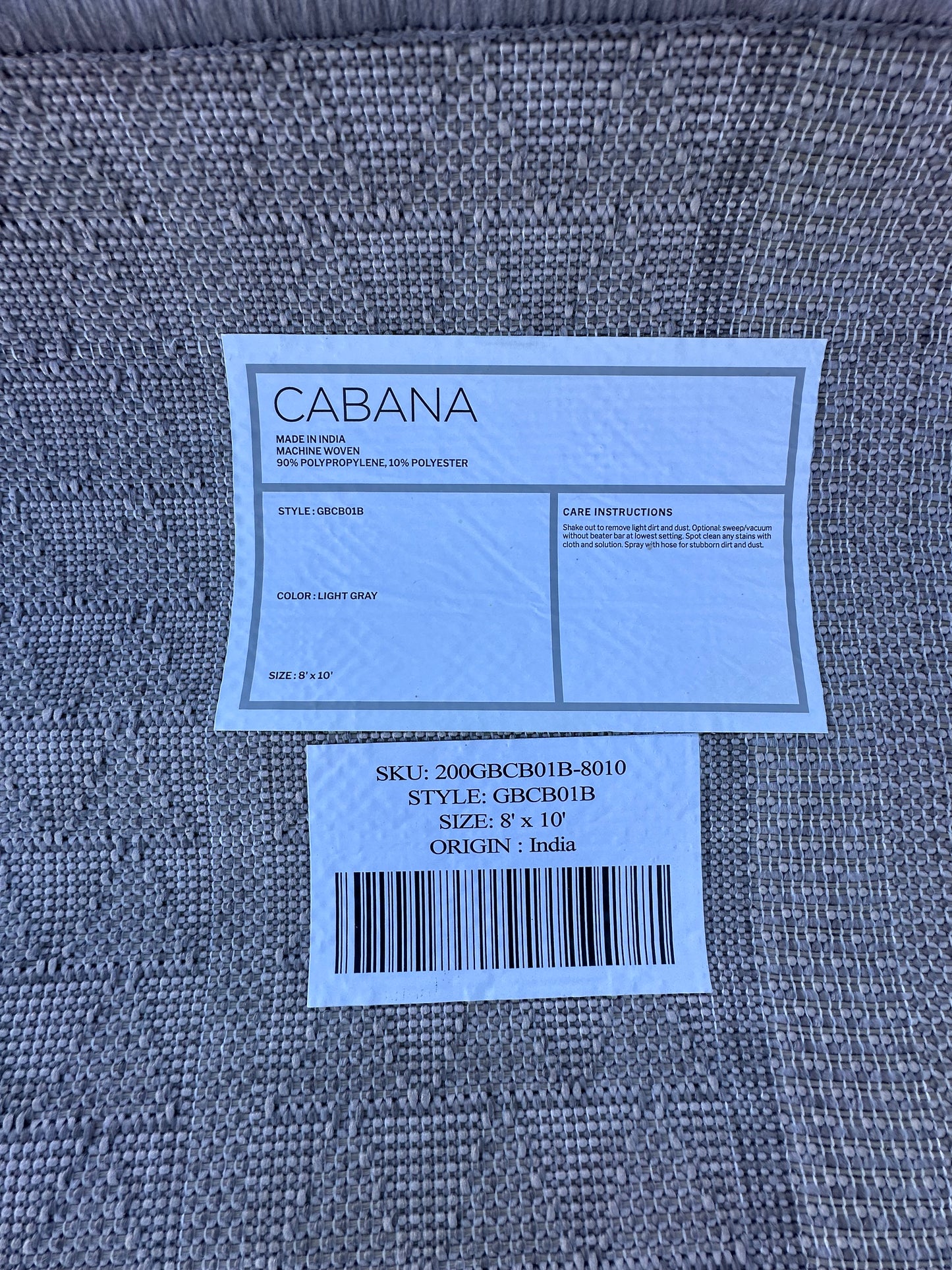 Tribal Indoor/Outdoor Area Rug, 8' x 10', Ranya Light Grey (L1048)