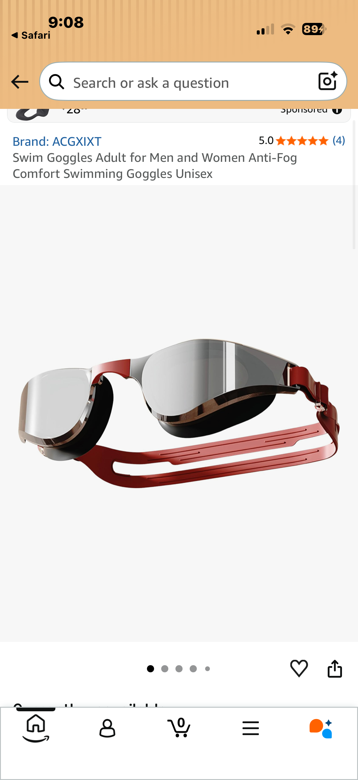 ACGXIXT Unisex Adult Anti-Fog Racing Swim Goggles for Men and Women Adjustable Strap for Superior Comfort