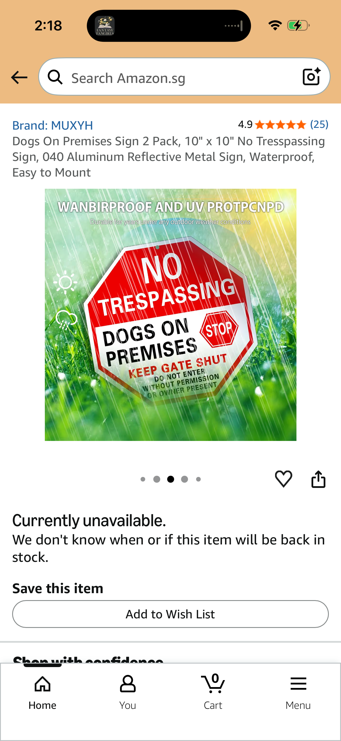 Dogs On Premises Sign 2 Pack, 10" x 10" No Tresspassing Sign, 040 Aluminum Reflective Metal Sign, Waterproof, Easy to Mount
